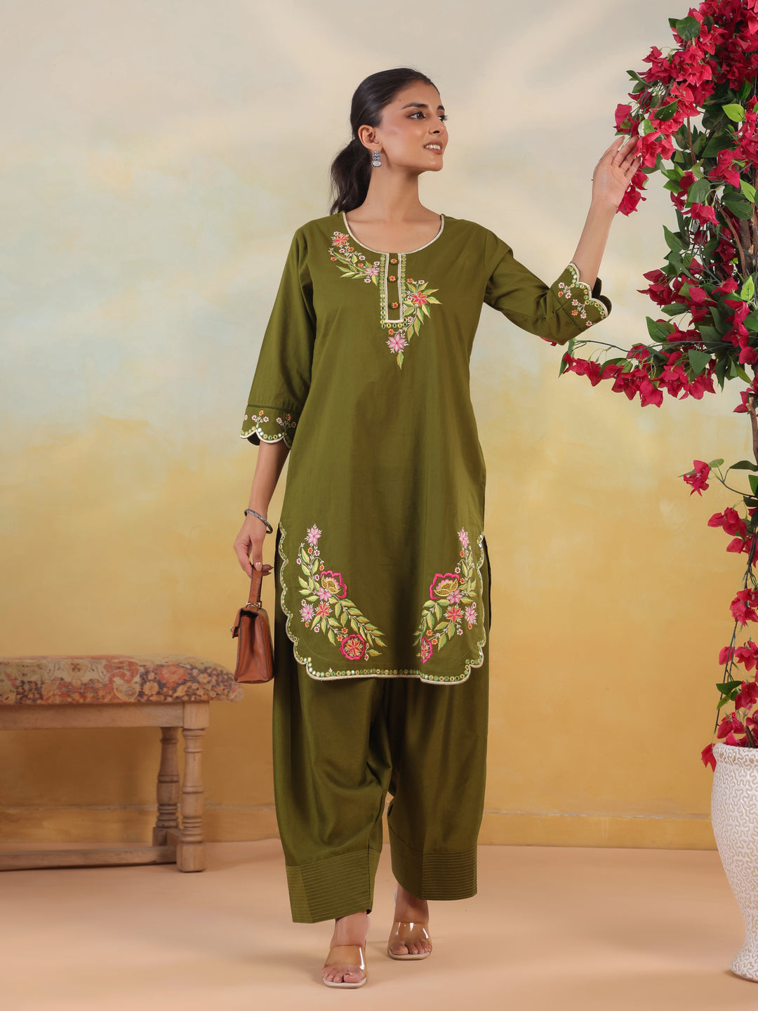 Solid Loose Fit Farshi Salwar