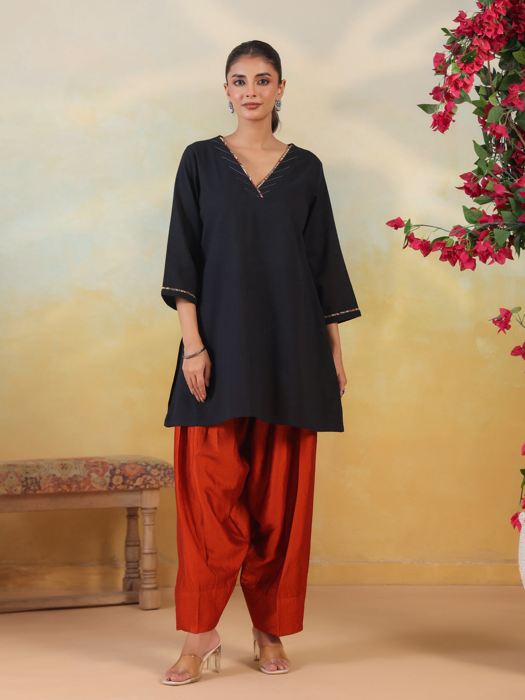 Solid Loose Fit Farshi Salwar