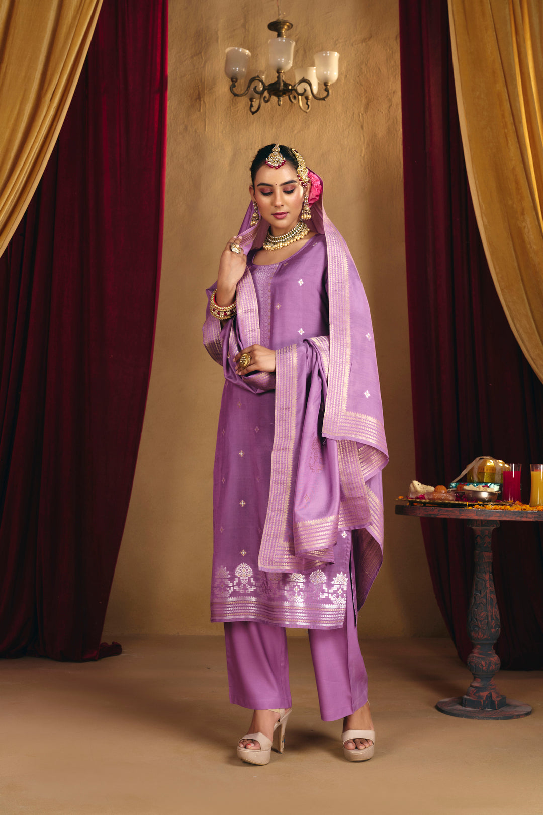 Floral Straight Kurta & Palazzos Sets