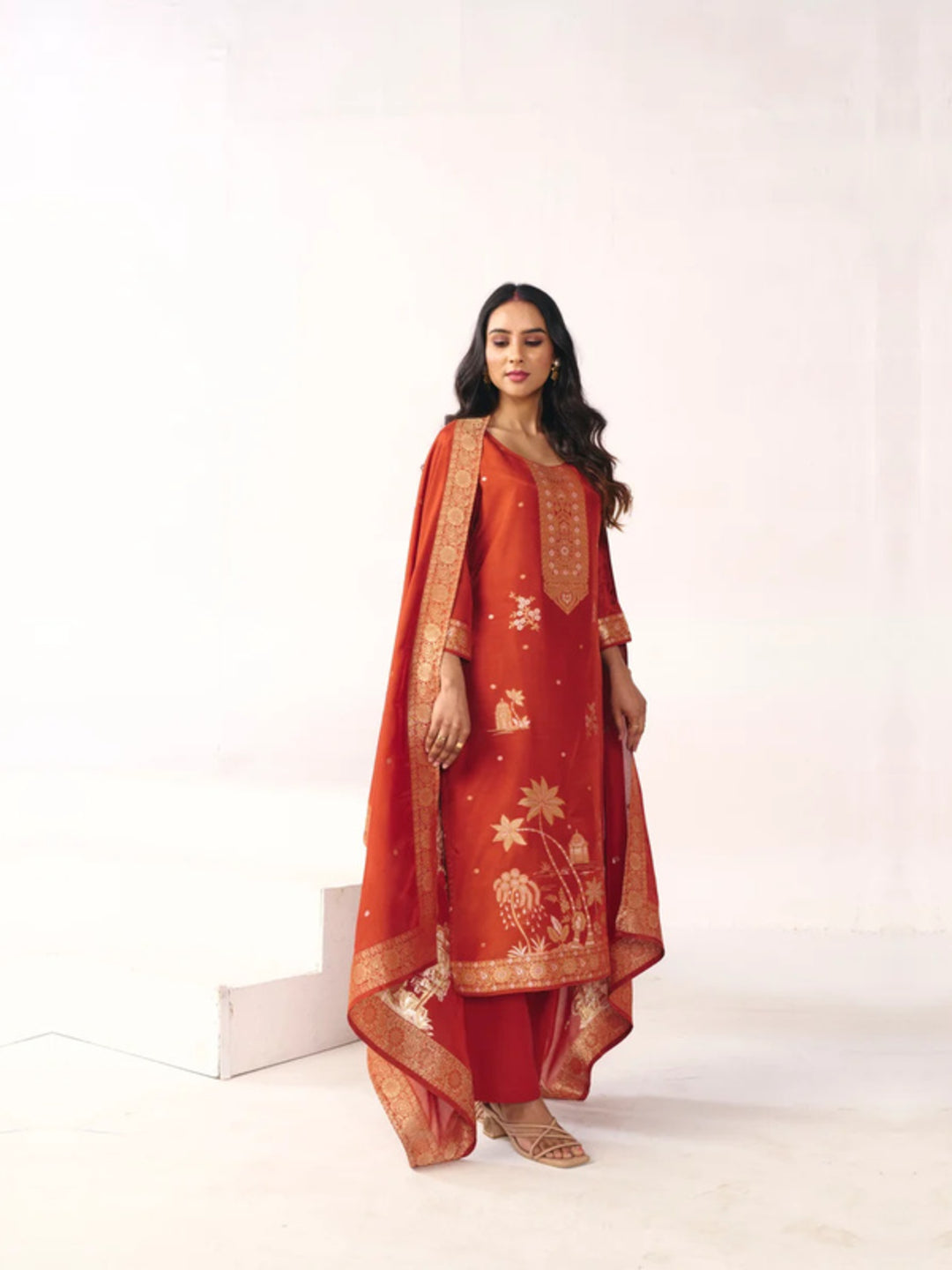 Floral Straight Kurta & Palazzos Sets