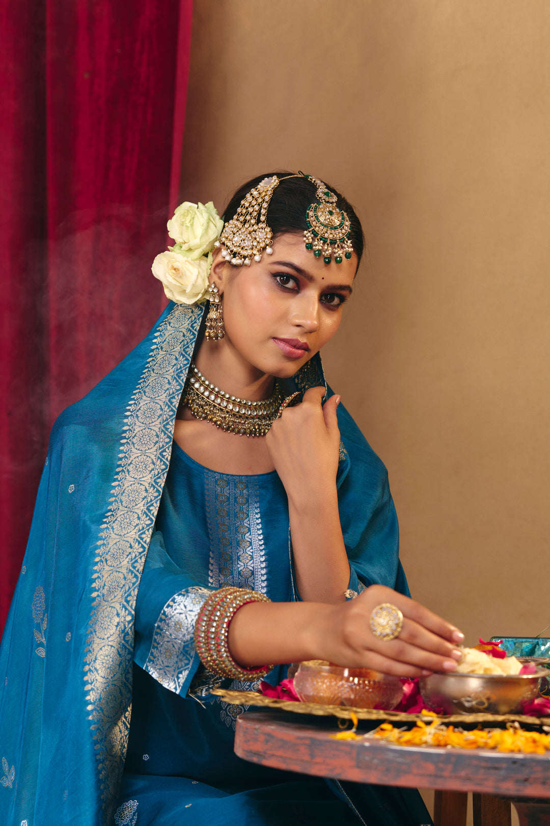 Floral Straight Kurta & Palazzos Sets