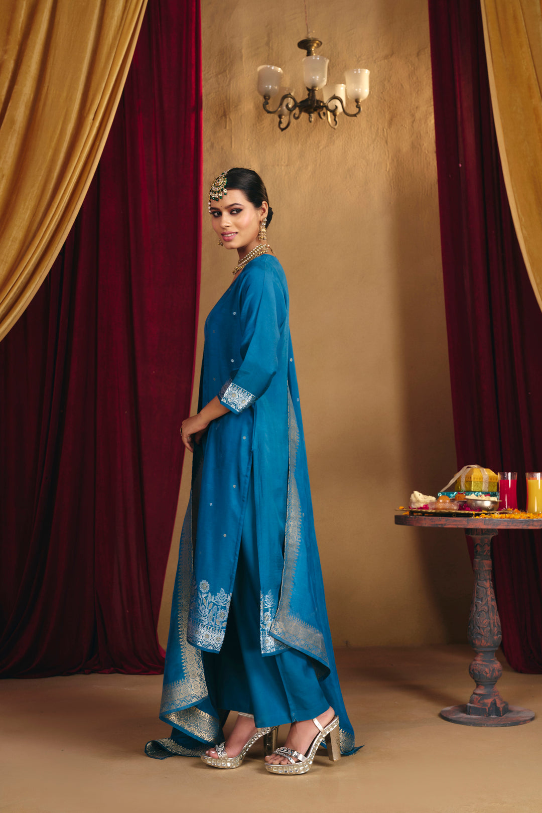Floral Straight Kurta & Palazzos Sets