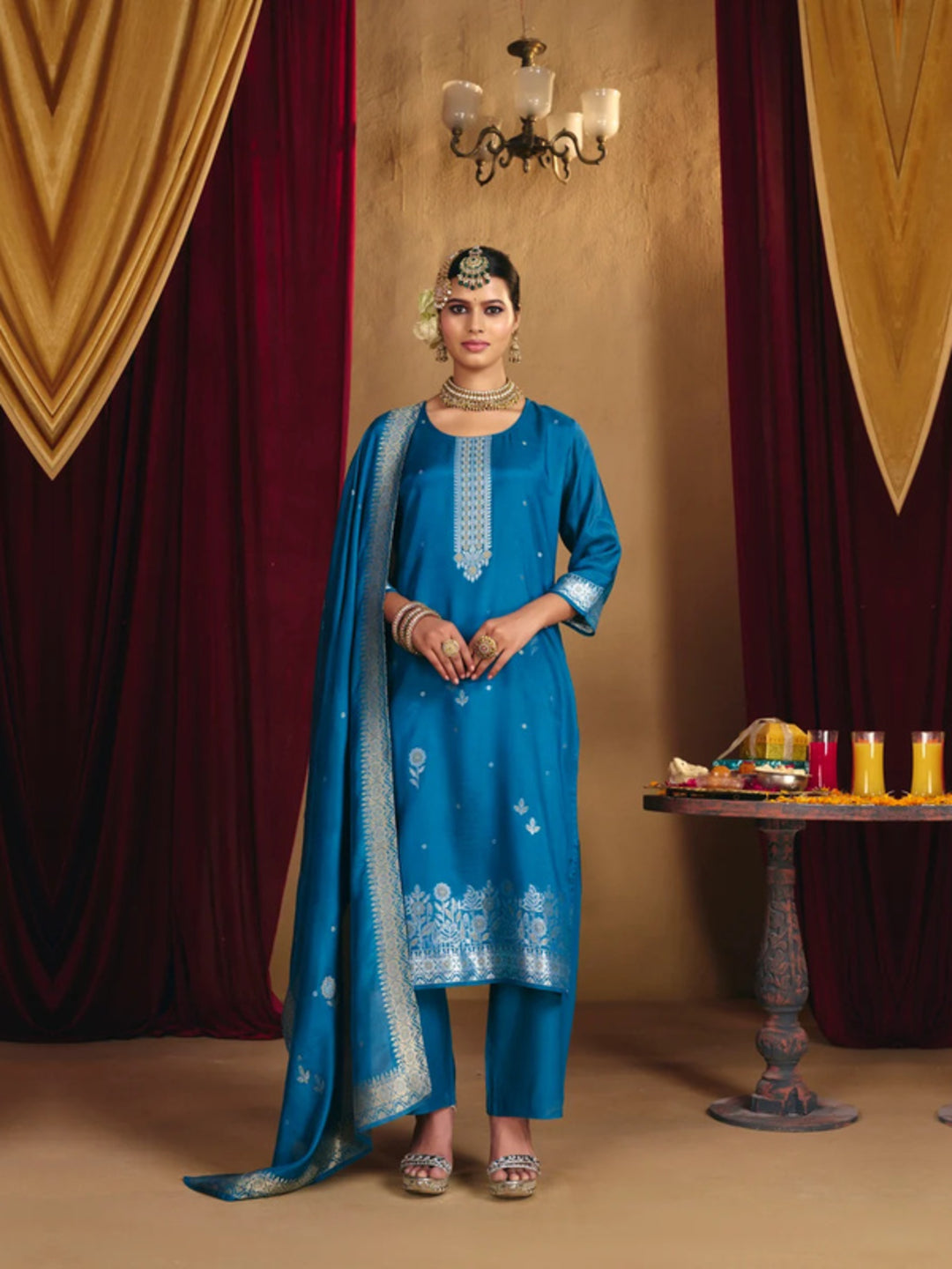 Floral Straight Kurta & Palazzos Sets