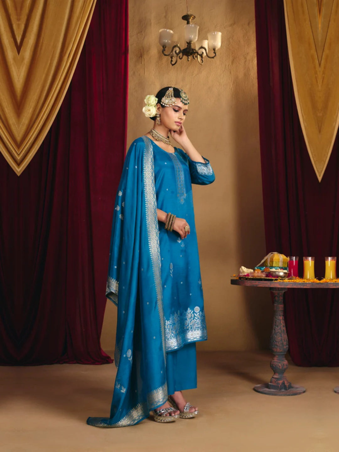 Floral Straight Kurta & Palazzos Sets