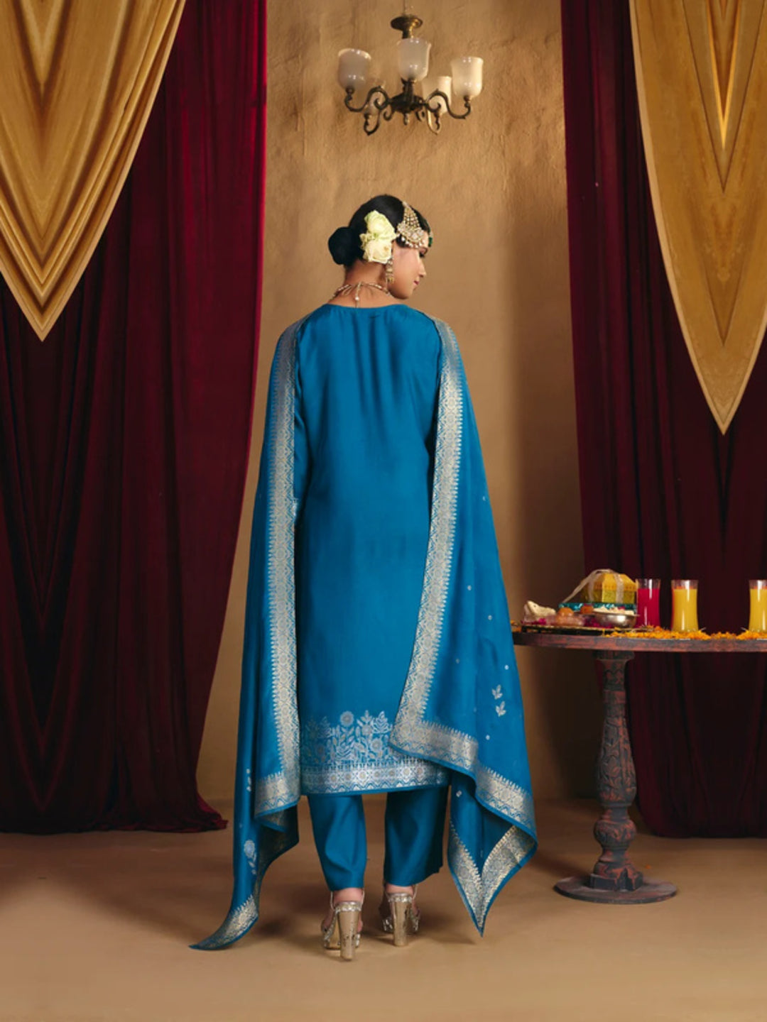 Floral Straight Kurta & Palazzos Sets