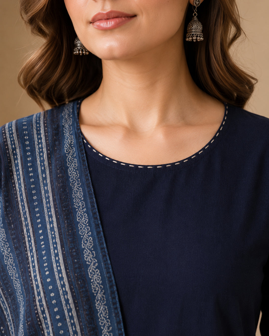 Solid Straight Kurta & Trousers Sets