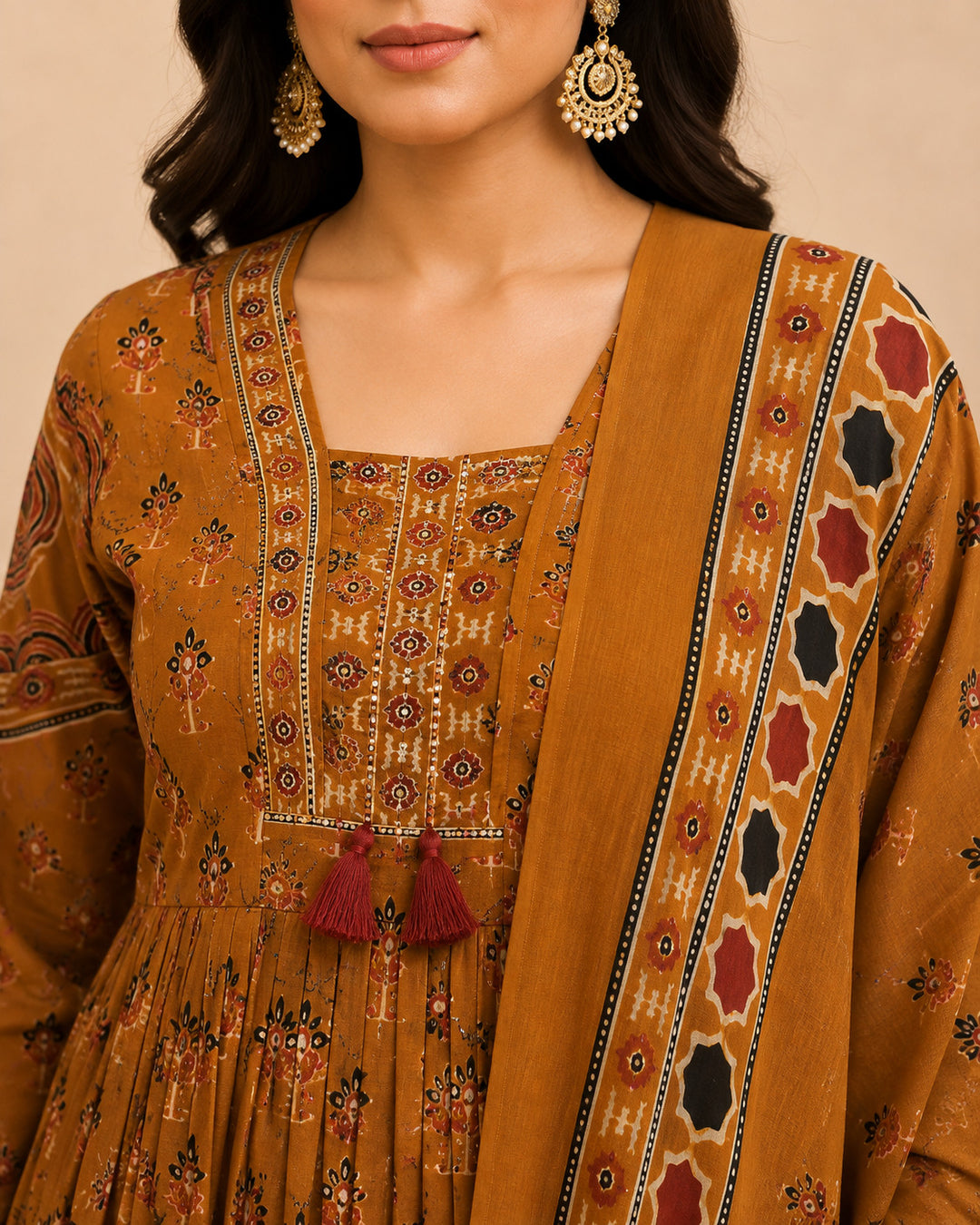 Floral Printed A-Line Pure Cotton Kurta & Palazzos Sets