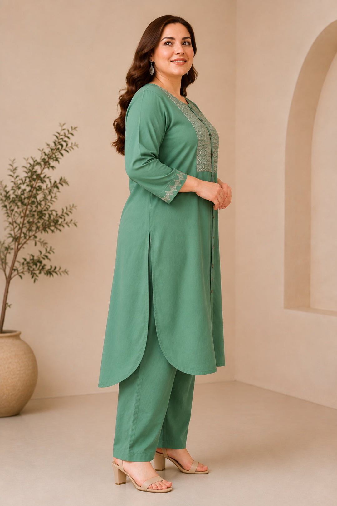 Floral Straight Kurta & Trousers Sets