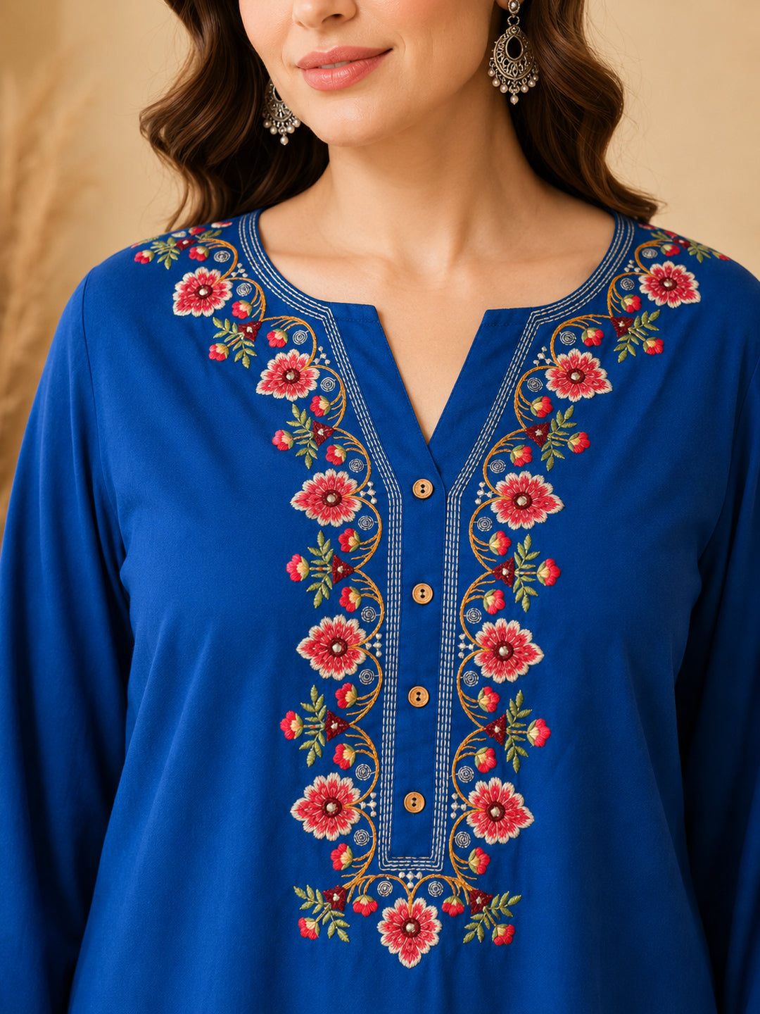 Floral Straight Kurta & Trousers Sets