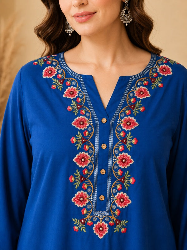 Floral Straight Kurta & Trousers Sets