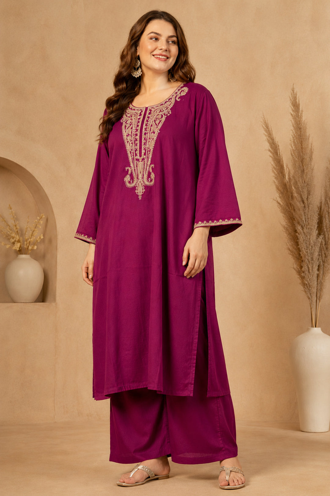Floral Straight Kurta & Trousers Sets