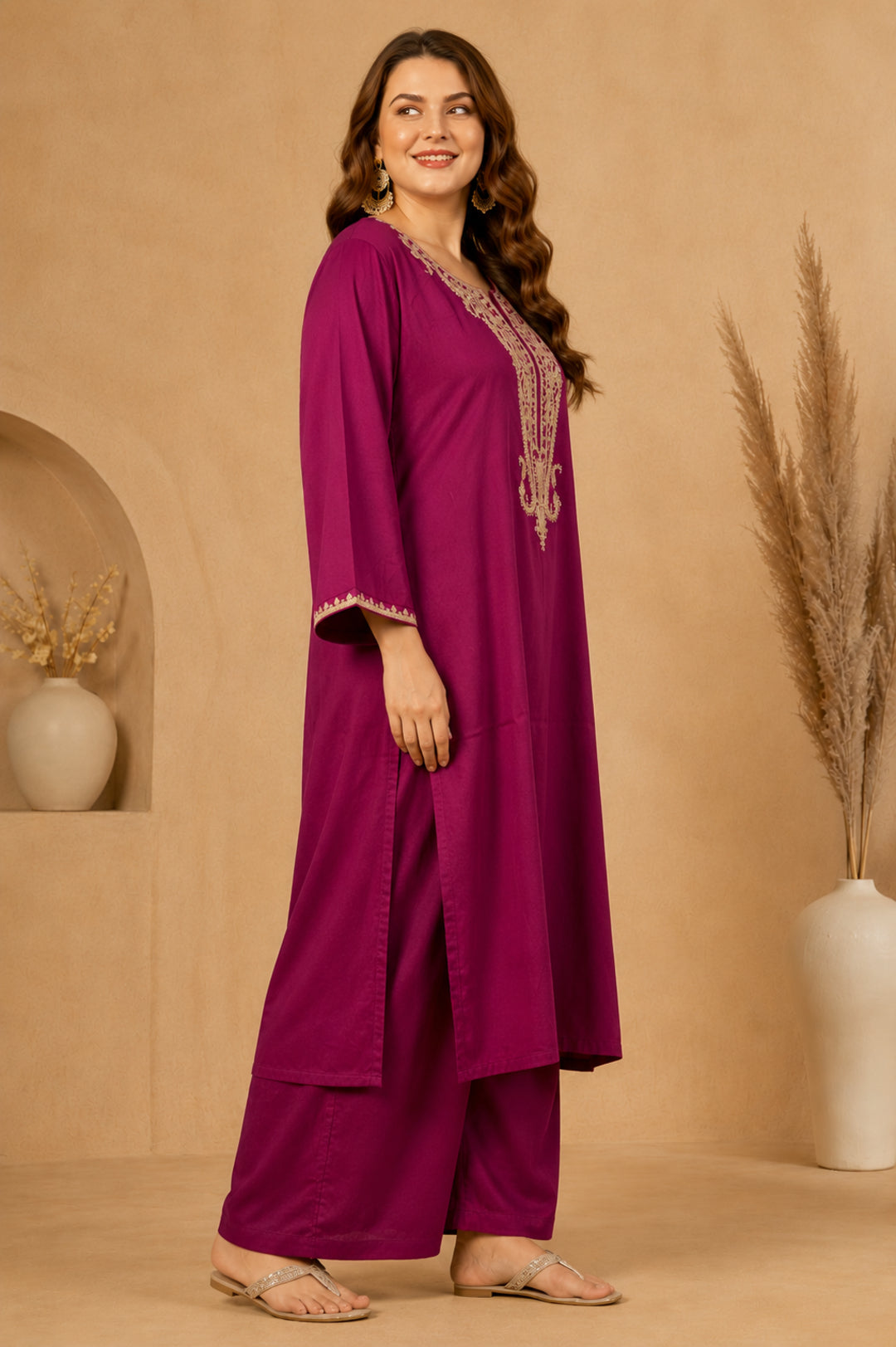 Floral Straight Kurta & Trousers Sets