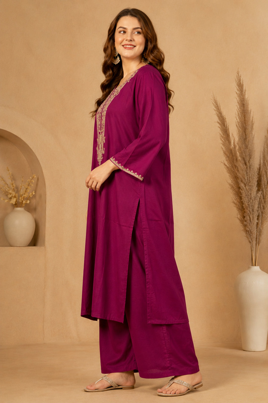 Floral Straight Kurta & Trousers Sets
