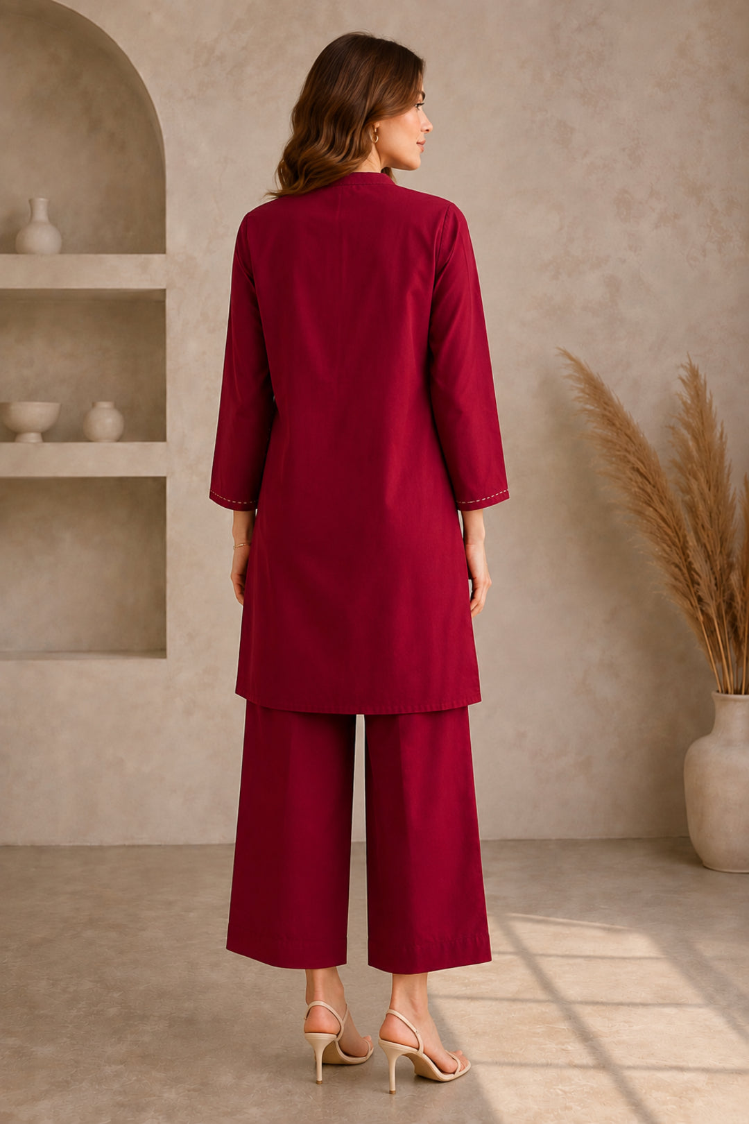 Solid Straight Kurta & Trousers Sets