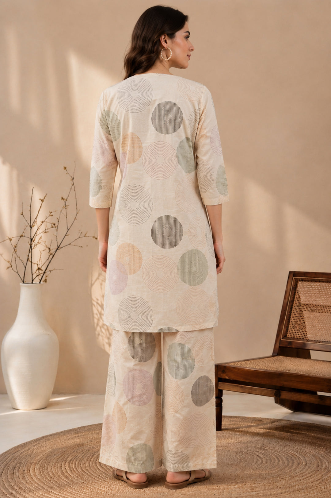 Floral Printed Straight Pure Cotton Kurta & Trousers Sets