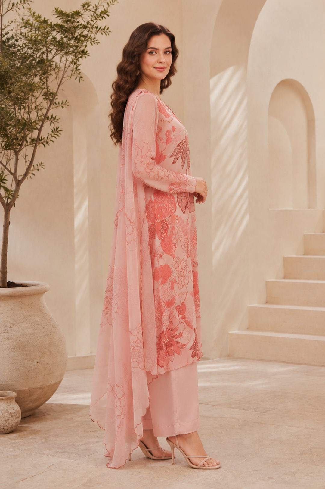 Floral Straight Kurta & Trousers Sets