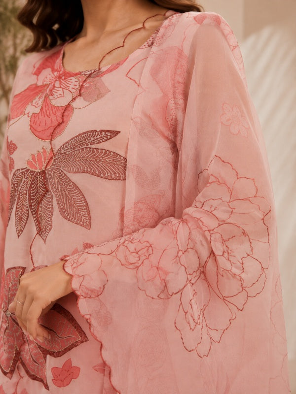 Floral Straight Kurta & Trousers Sets