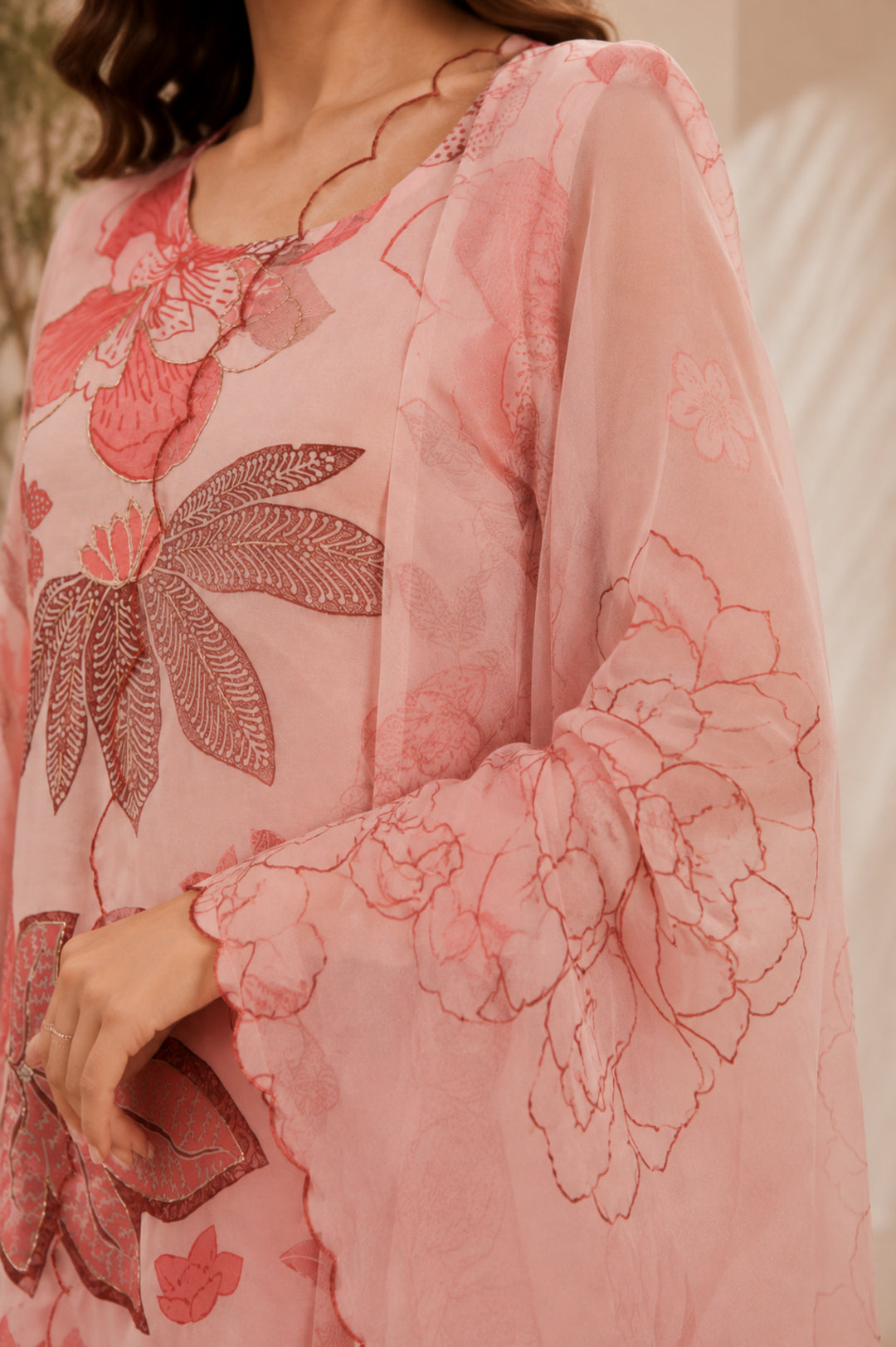 Floral Straight Kurta & Trousers Sets