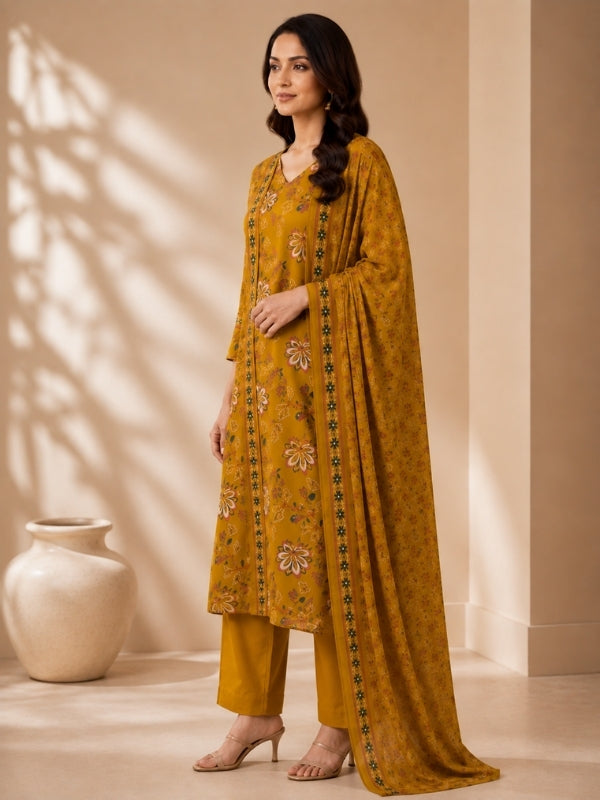 Floral Printed Straight Pure Cotton Kurta & Palazzos Sets