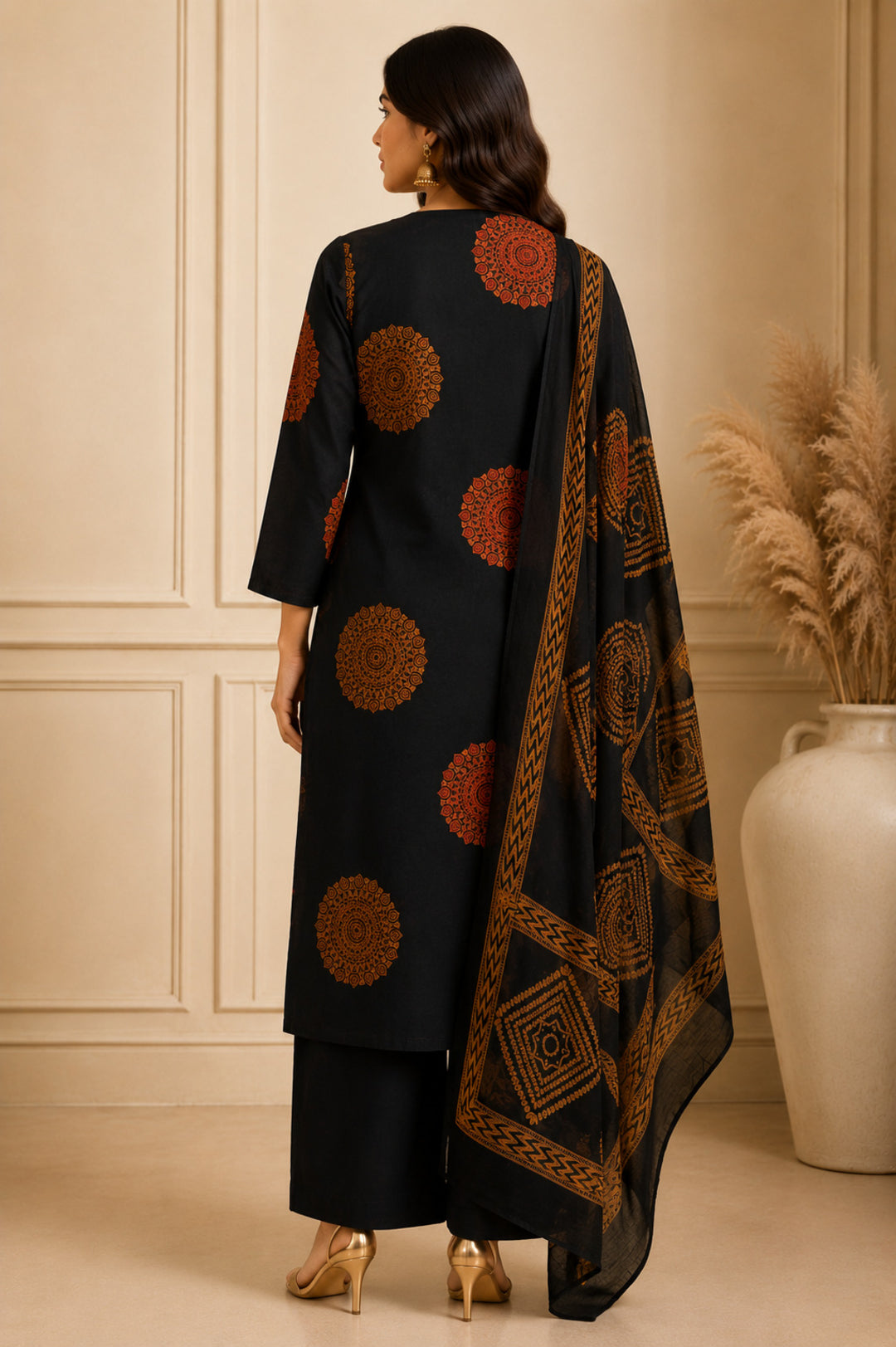 Floral Embroidered Straight Pure Cotton Kurta & Trousers Sets