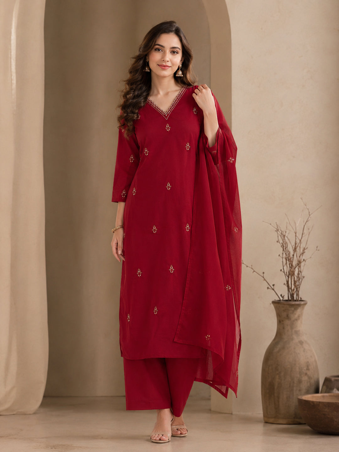 Women Straight Printed Pure Cotton Kurta Sets