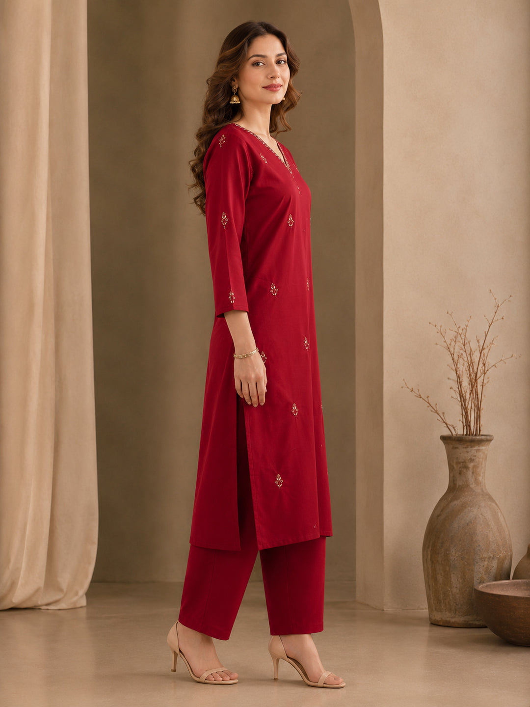 Women Straight Printed Pure Cotton Kurta Sets