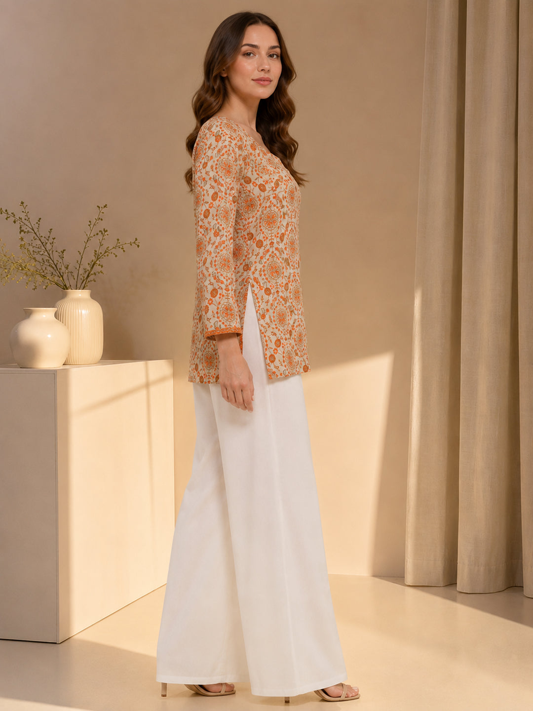 Floral Printed Straight Kurta