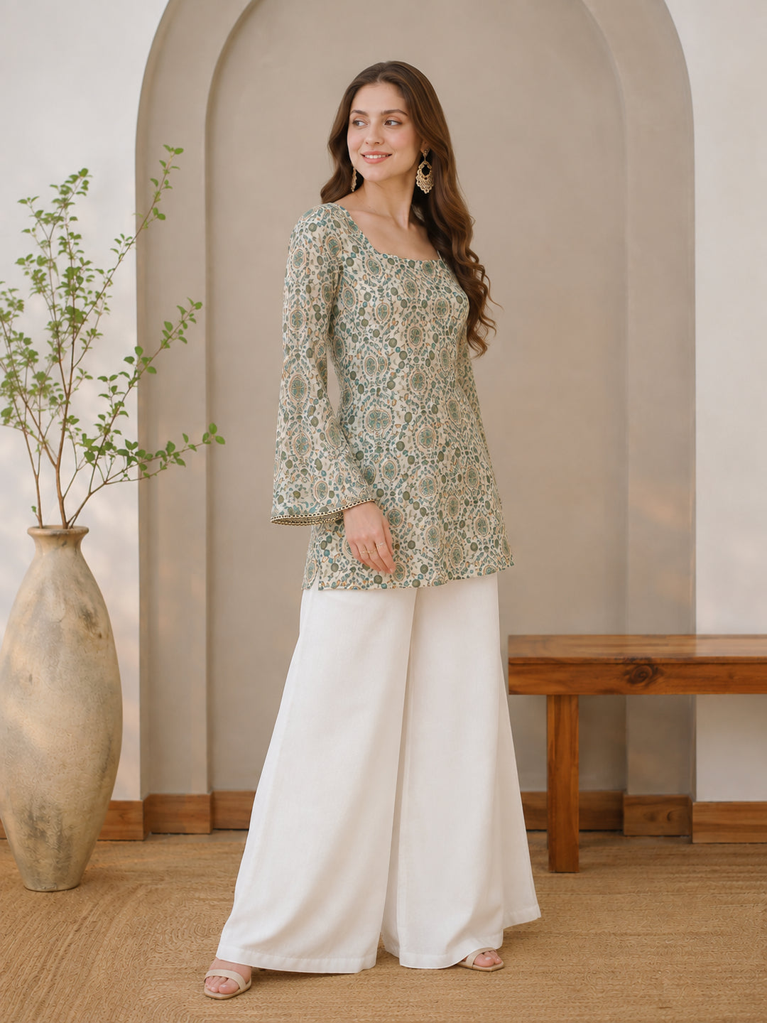 Floral Printed Straight Kurta
