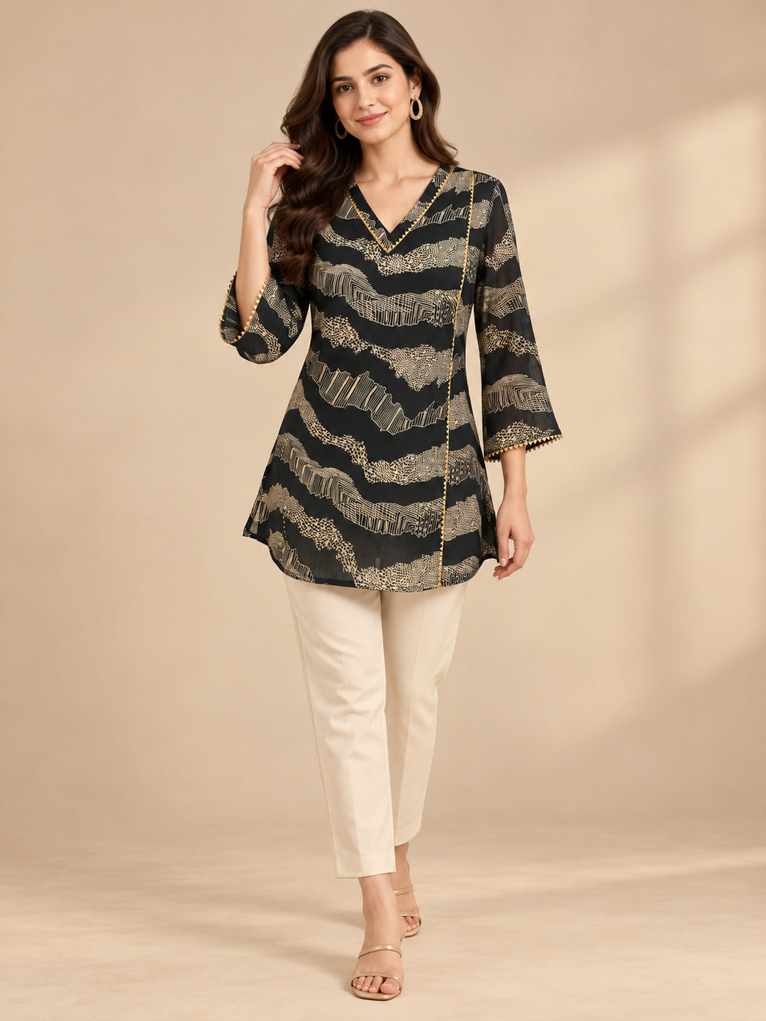 Floral Printed Straight Cotton Blend Kurta