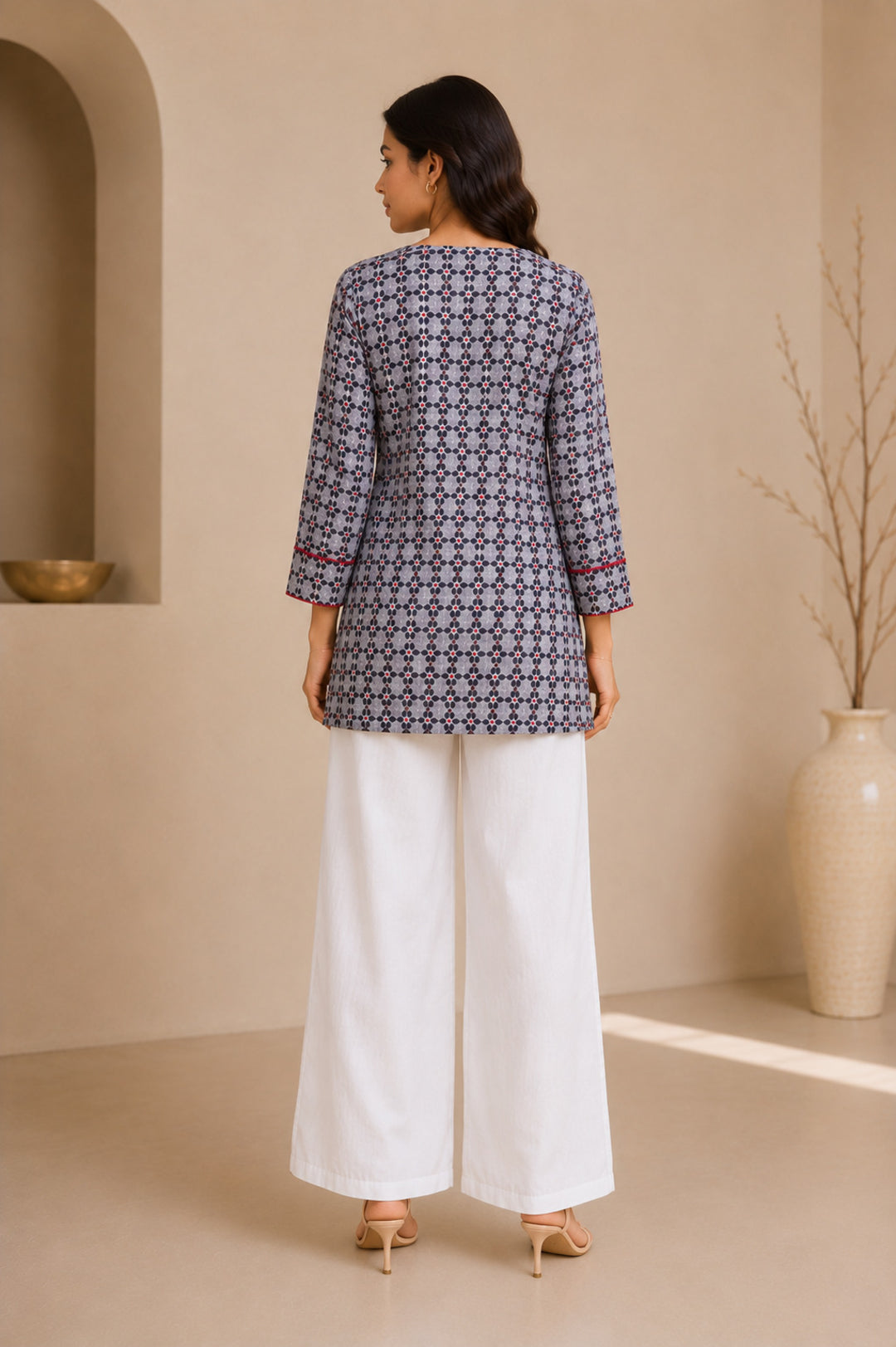 Floral Embroidered Straight Pure Cotton Kurta
