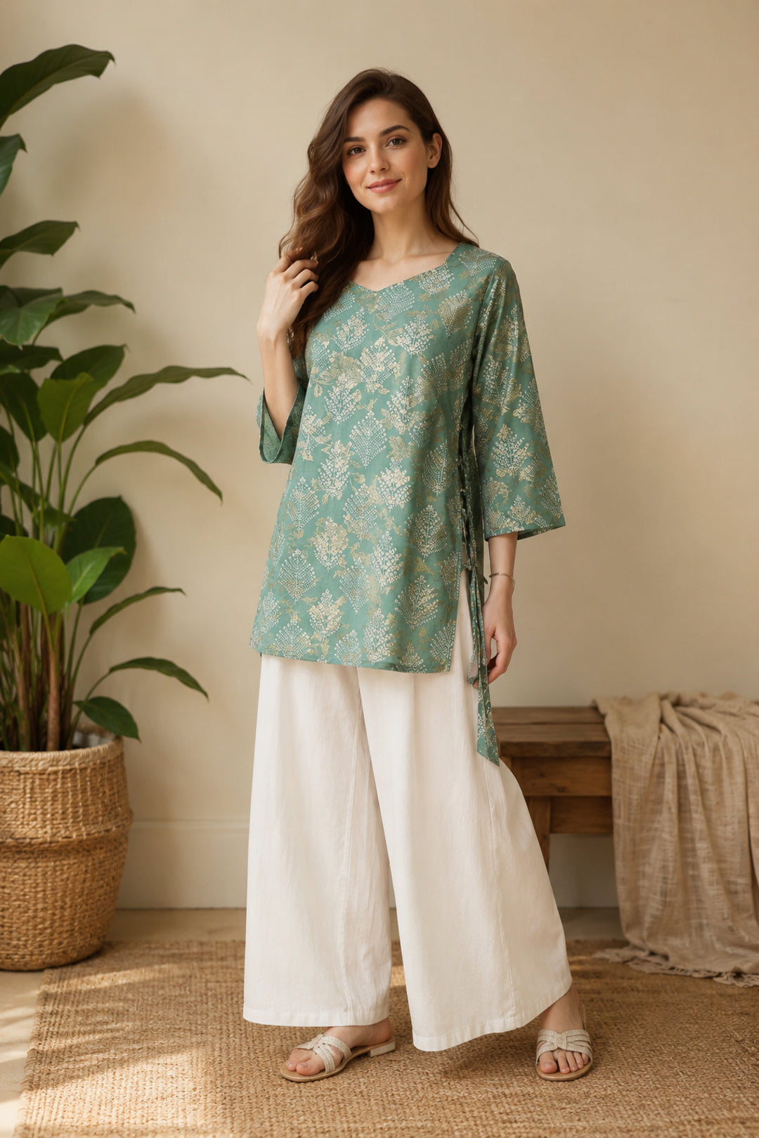 Floral Embroidered Straight Kurta