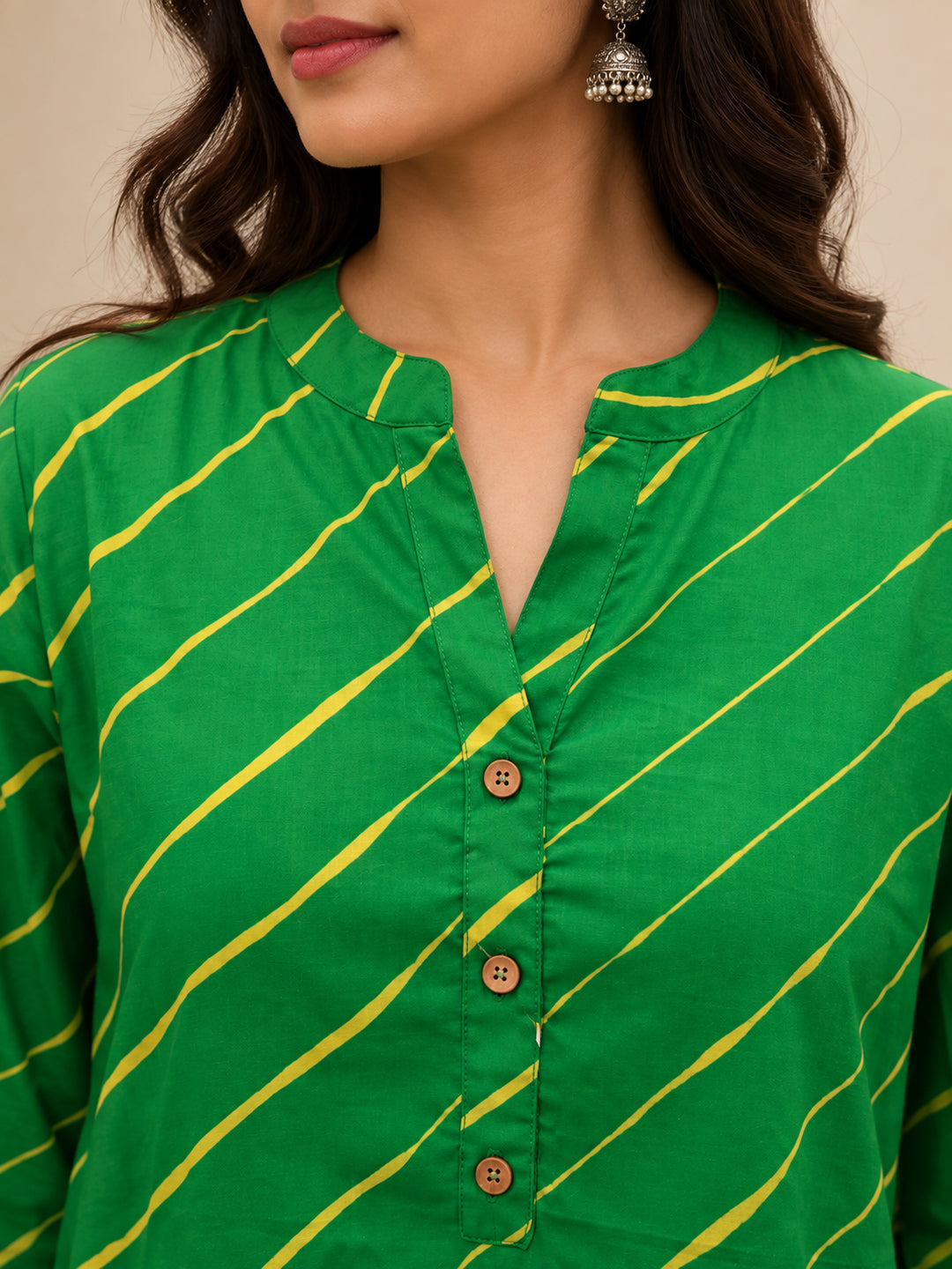 Leheriya Printed Straight Cotton Kurta