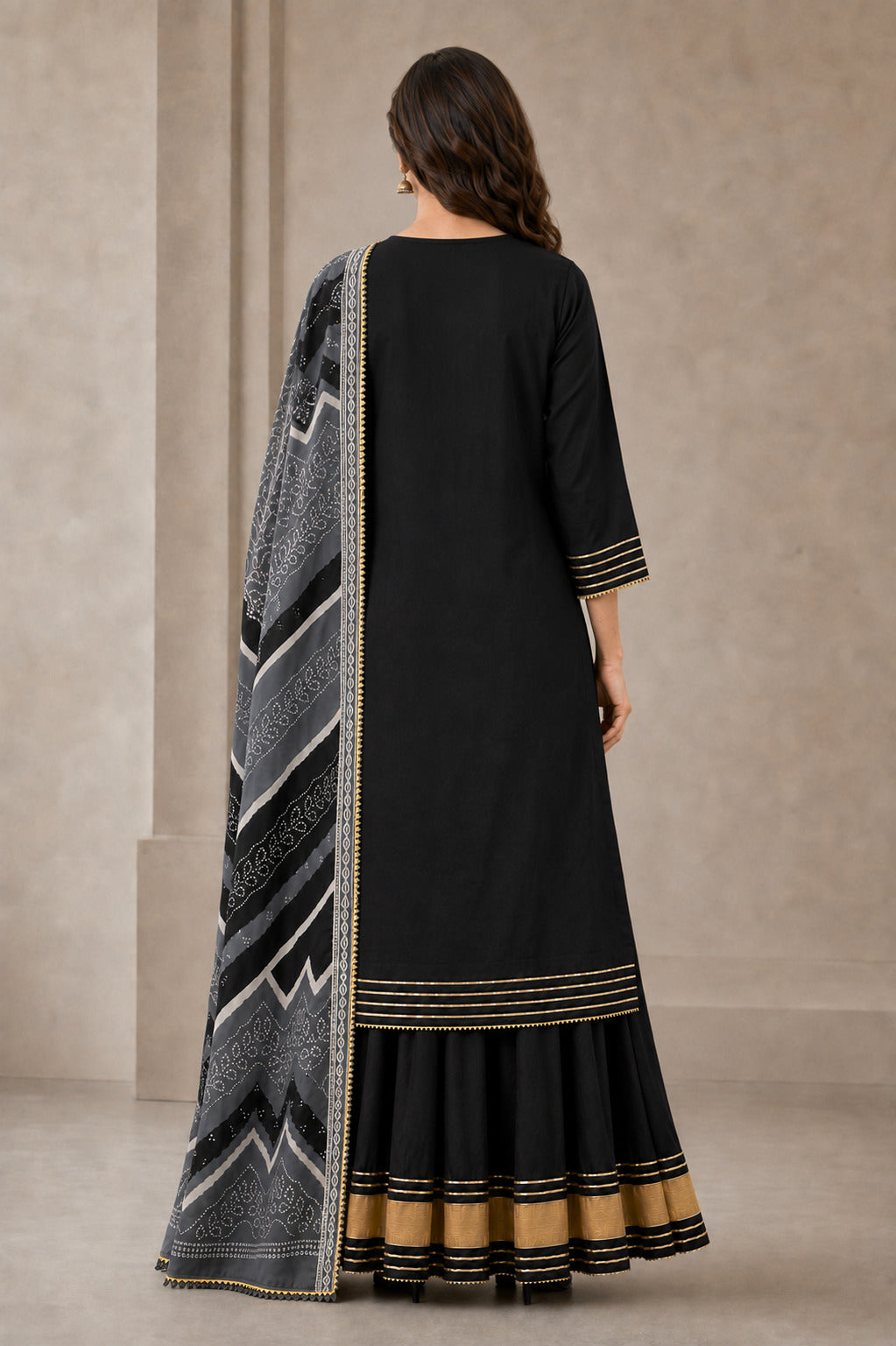 Floral Embroidered Straight Kurta & Skirt Sets