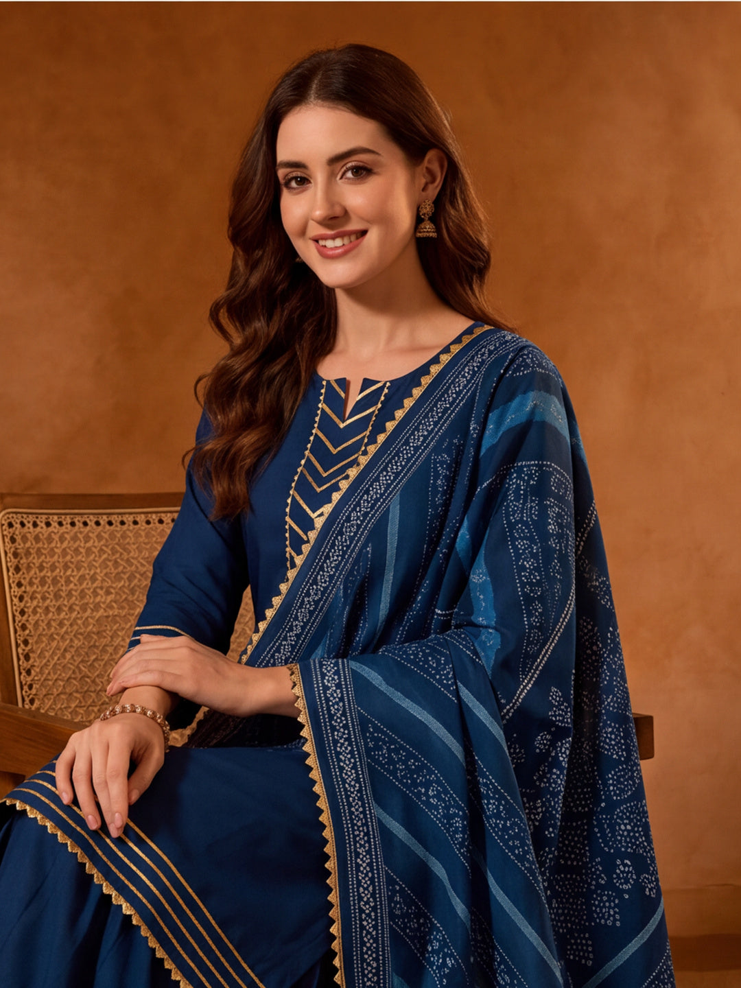 Floral Embroidered Straight Kurta & Skirt Sets