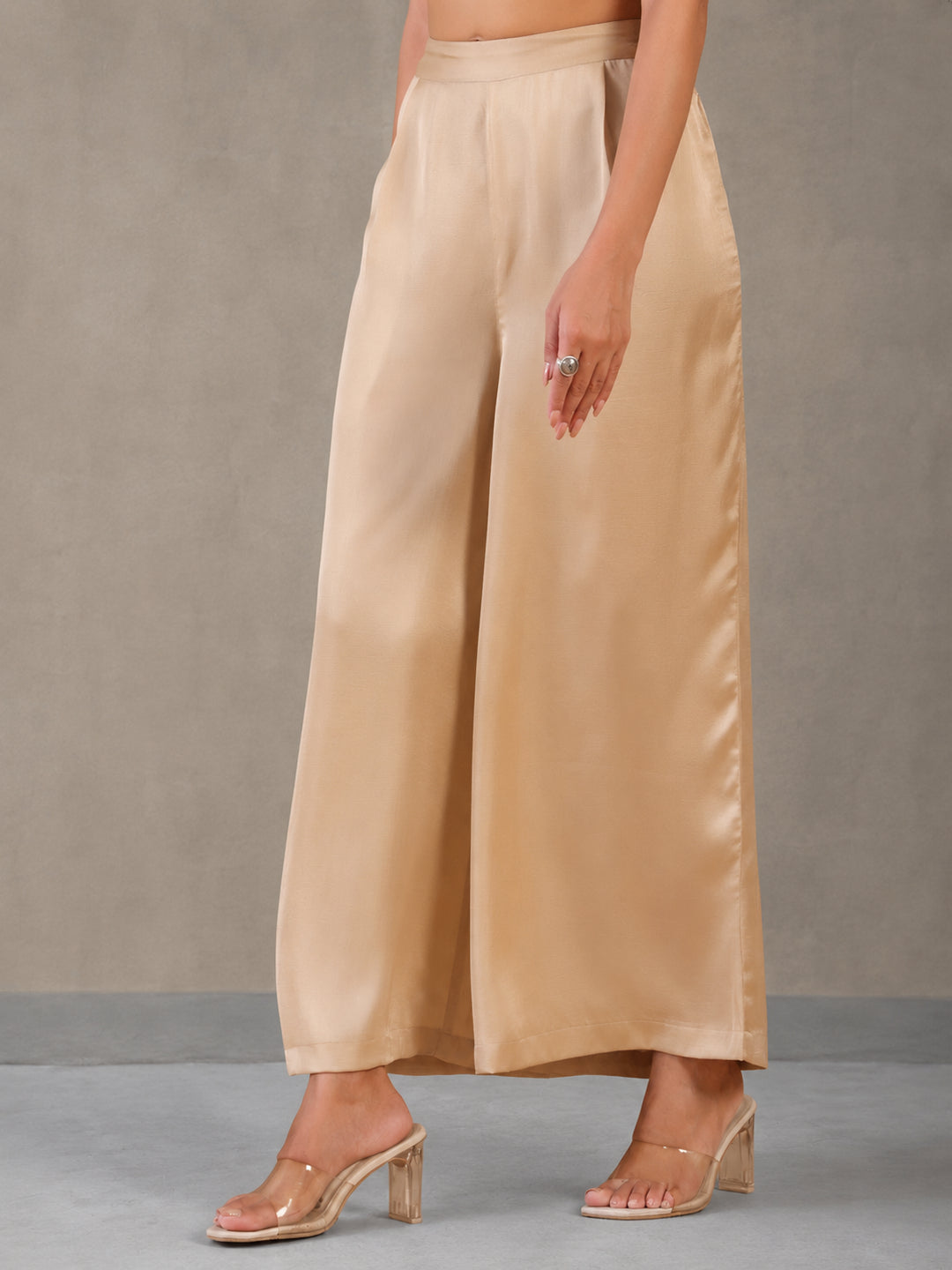 Solid Loose Fit Palazzo for Women