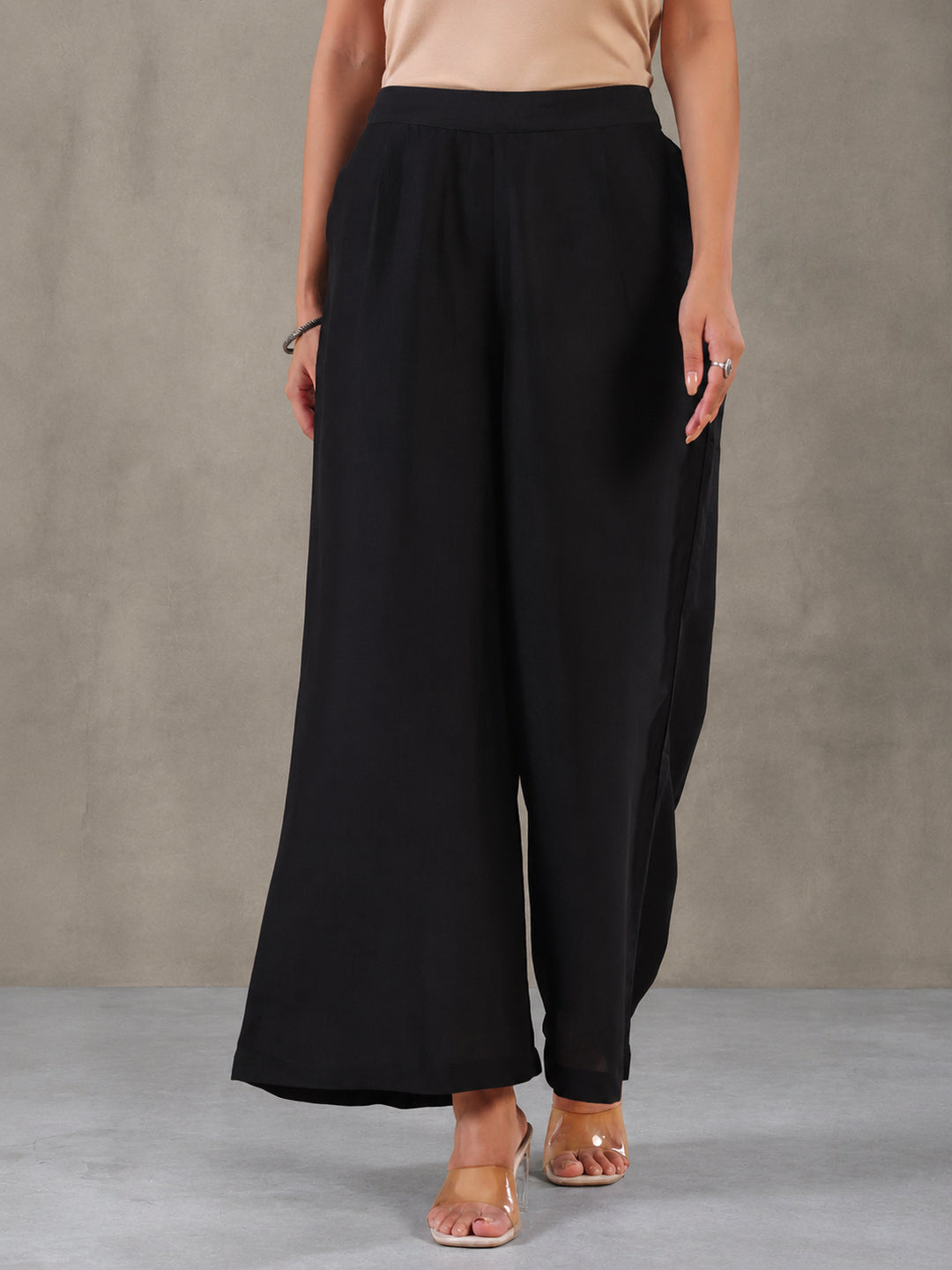 Solid Loose Fit Palazzo for Women