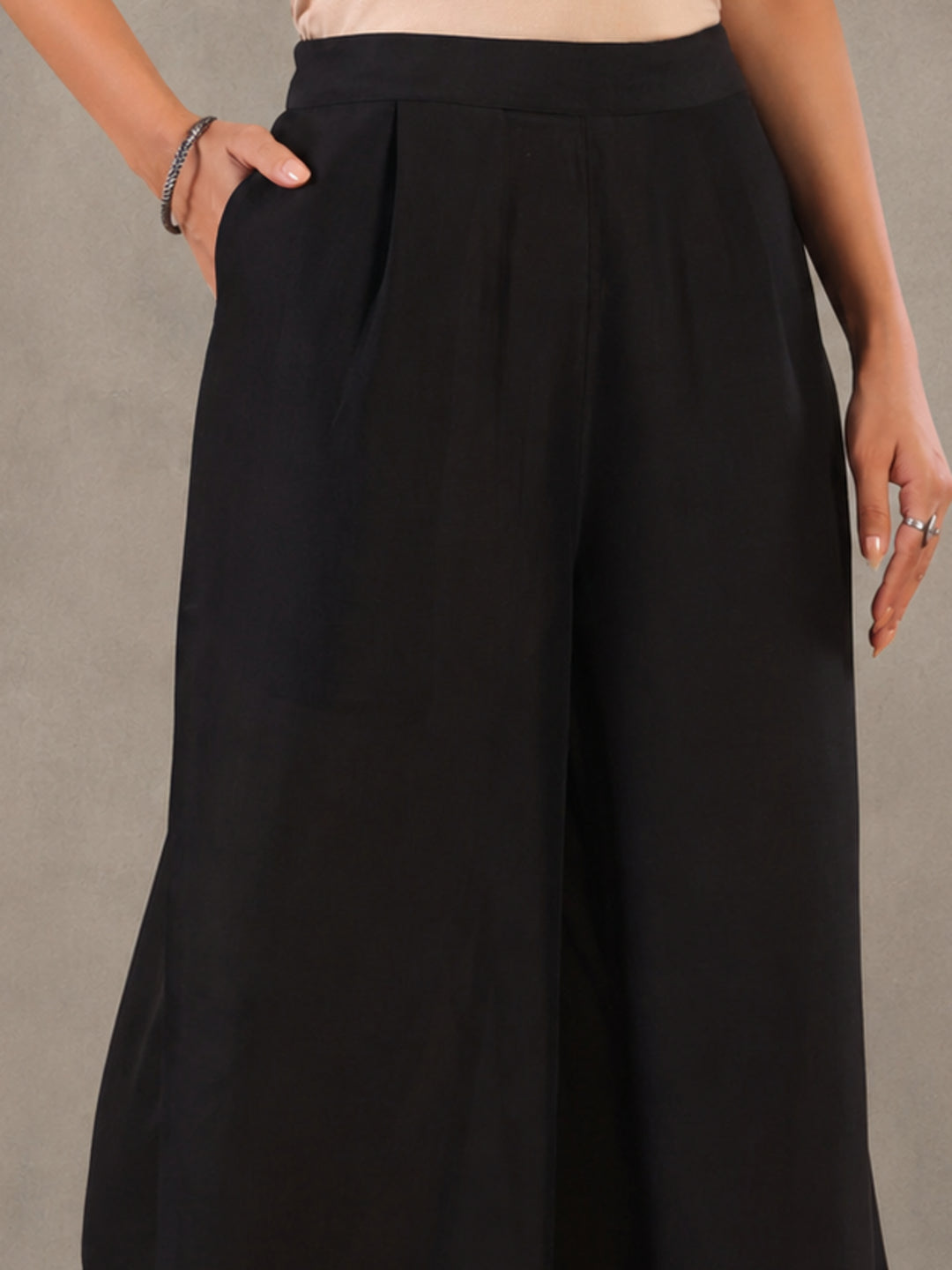 Solid Loose Fit Palazzo for Women