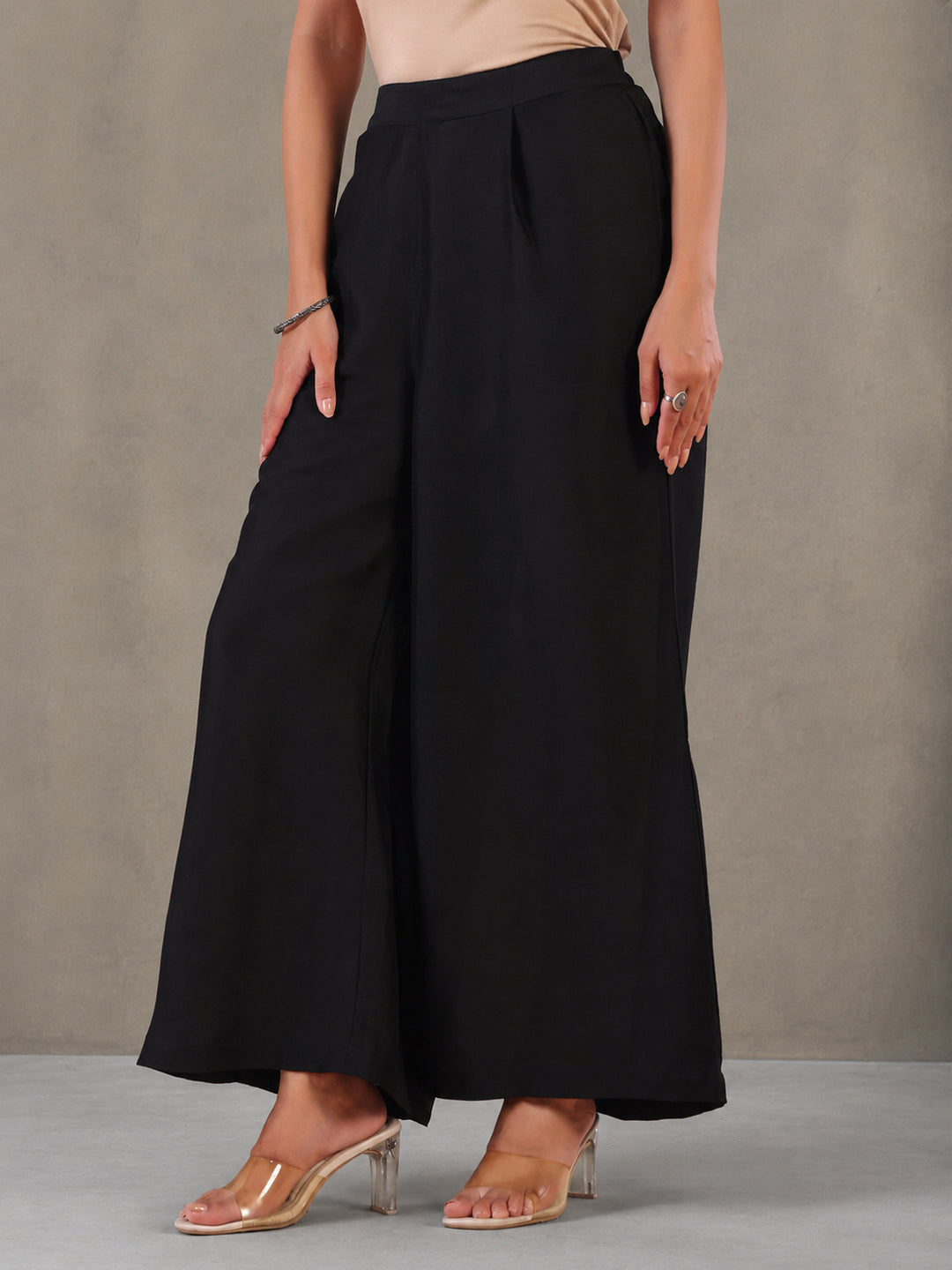 Solid Loose Fit Palazzo for Women