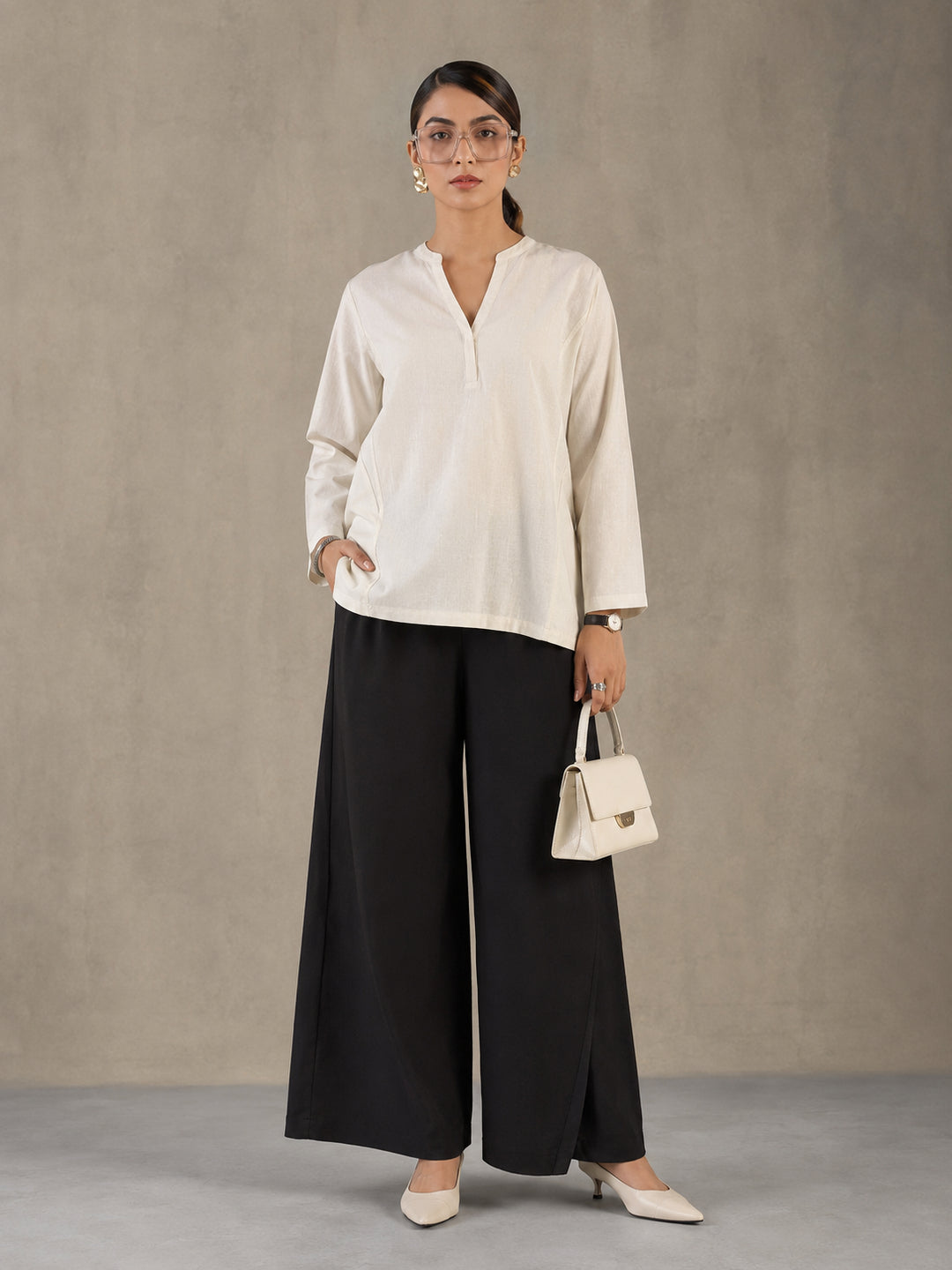 Solid Loose Fit Palazzo for Women