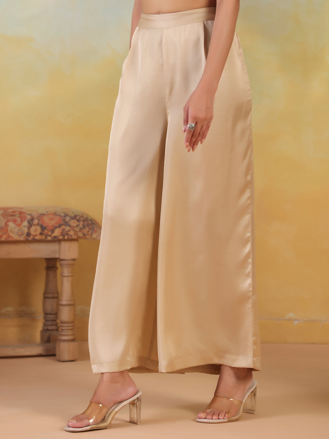 Solid Loose Fit Palazzo for Women