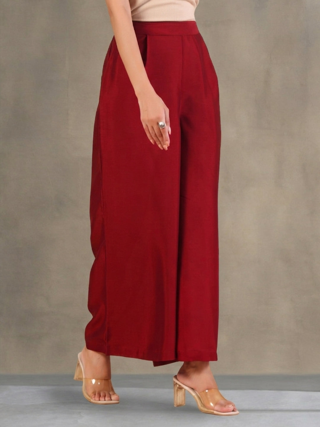 Solid Loose Fit Palazzo for Women