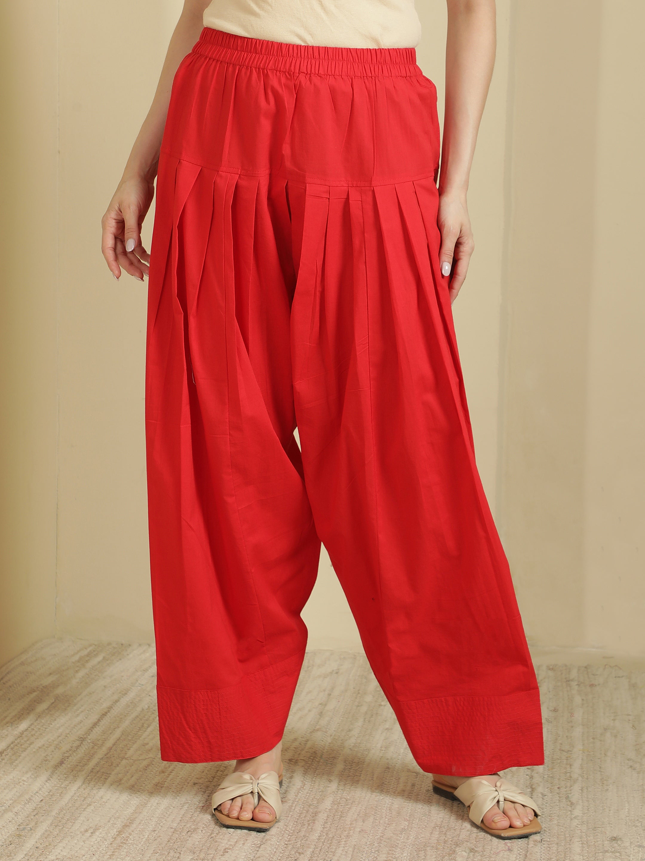 Women solid Loose fit cotton Farsi Salwar