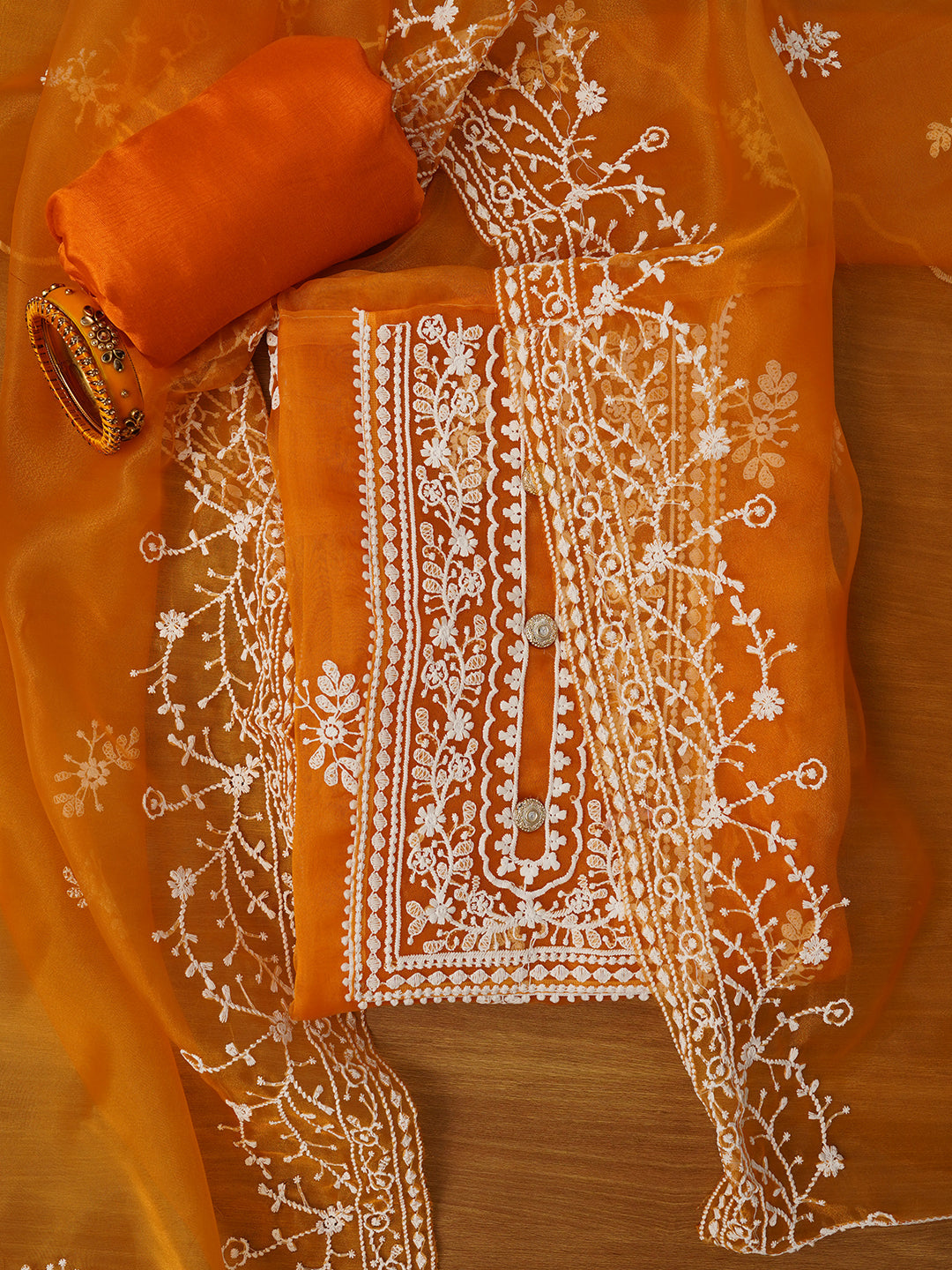 orange color dress material Orange Color Hand Spun Cotton Dress Material Fabric