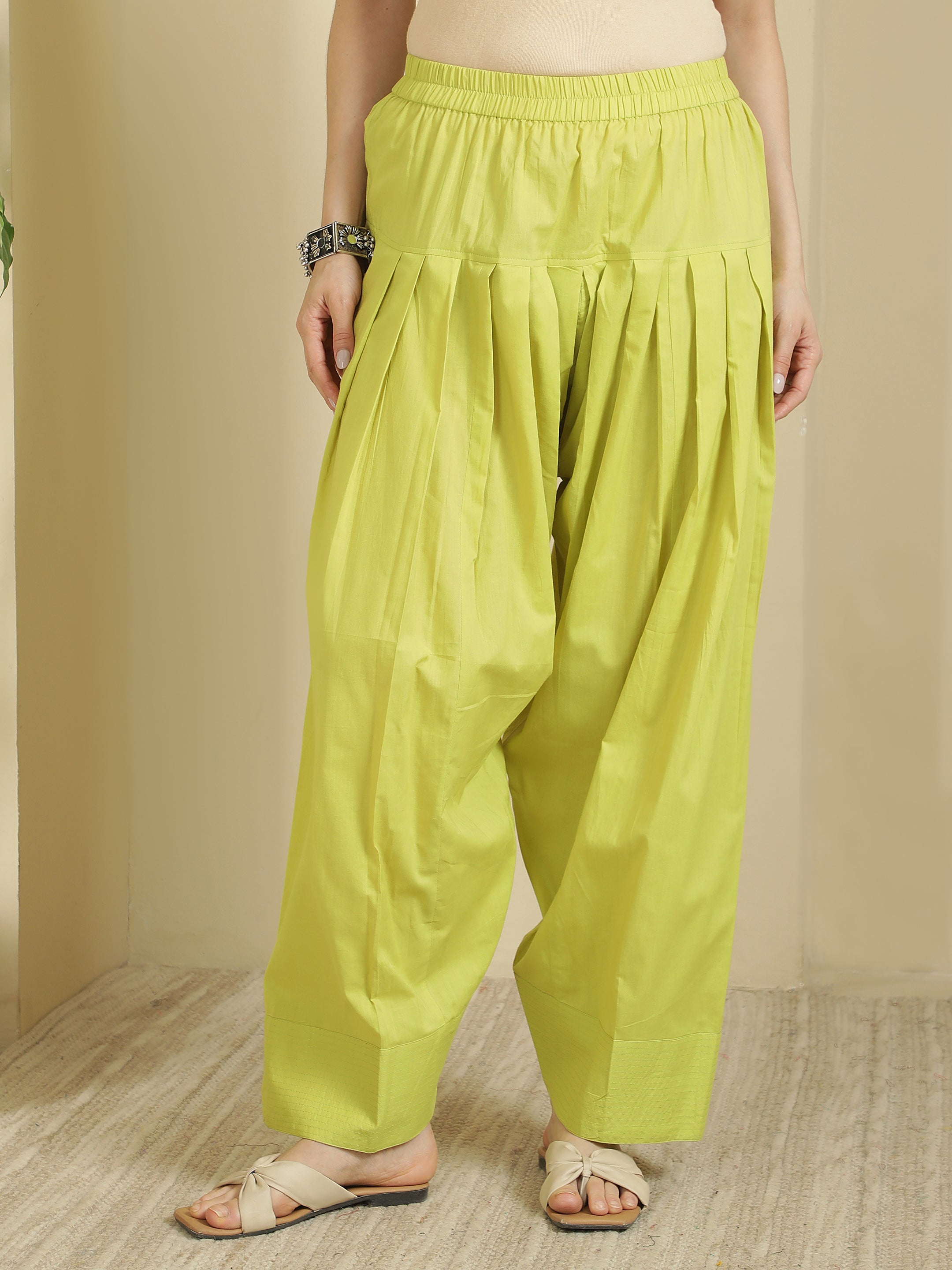 Women solid Loose fit cotton Farsi Salwar