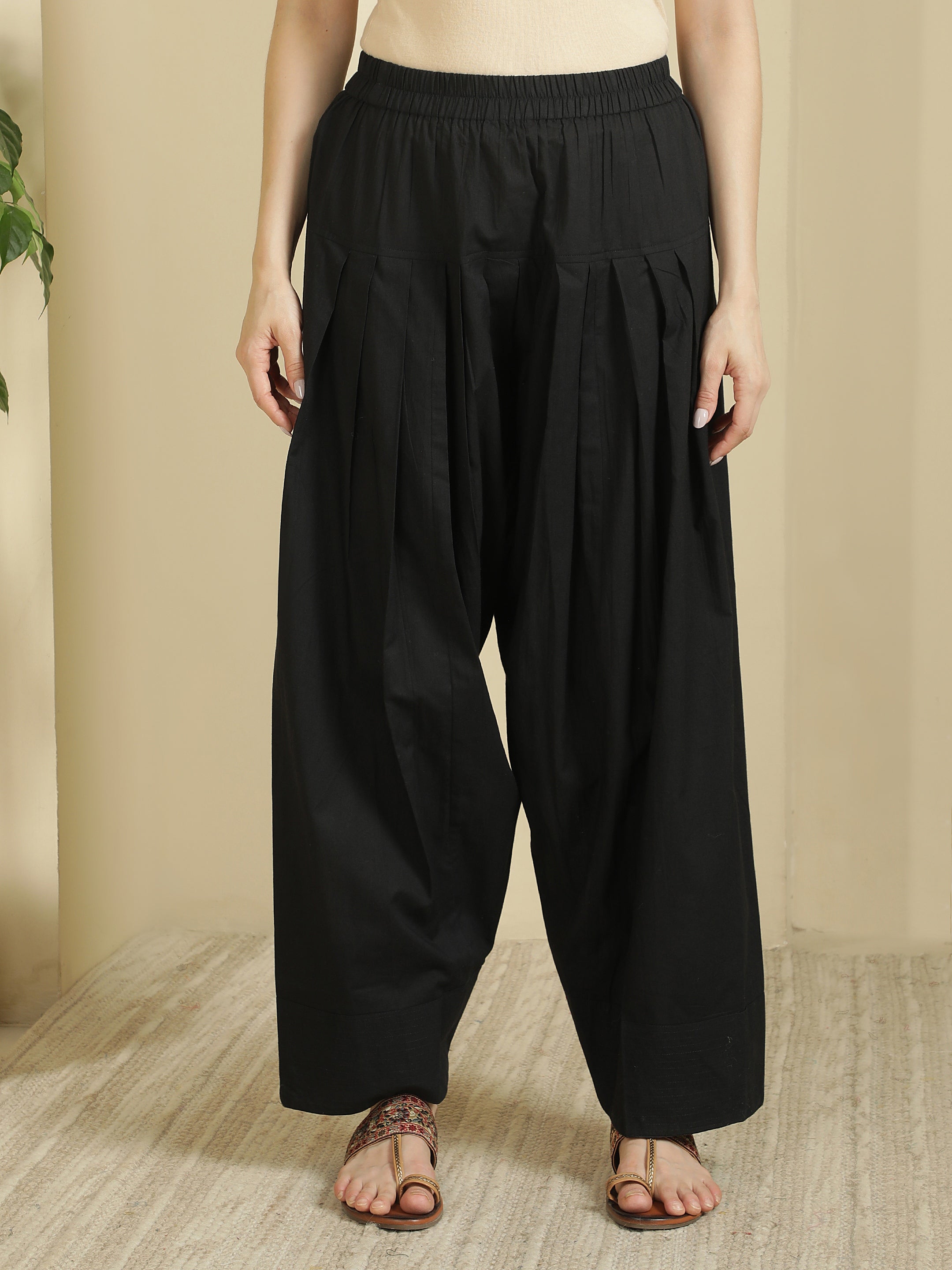 Women solid Loose fit cotton Farsi Salwar