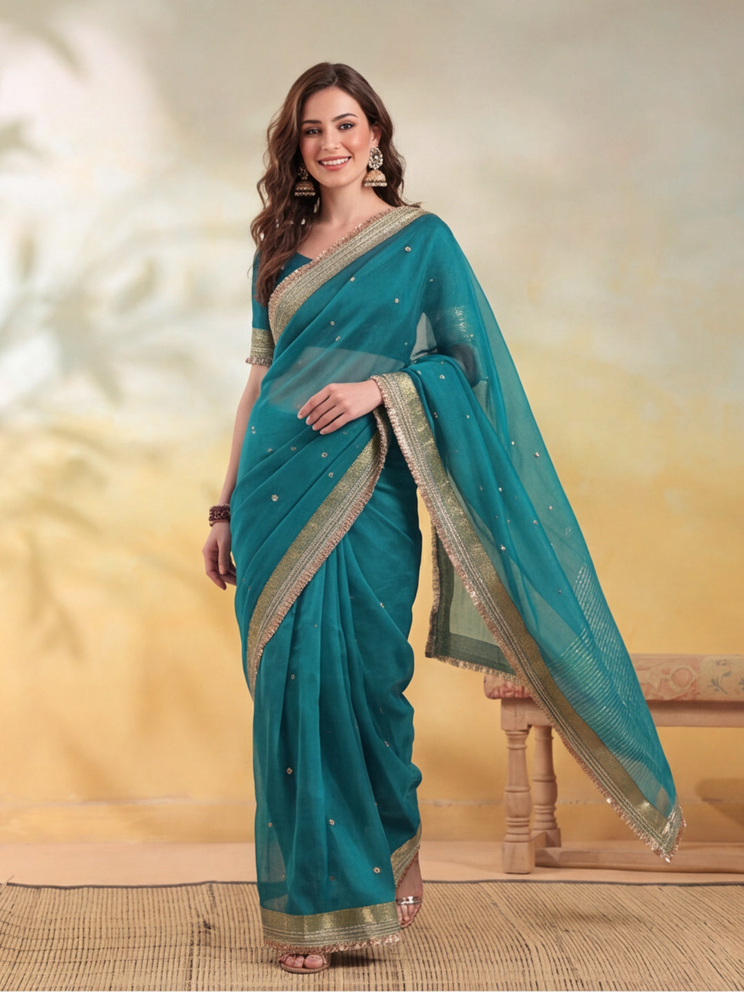 Ghungroo Saree With Unstitch Blouse