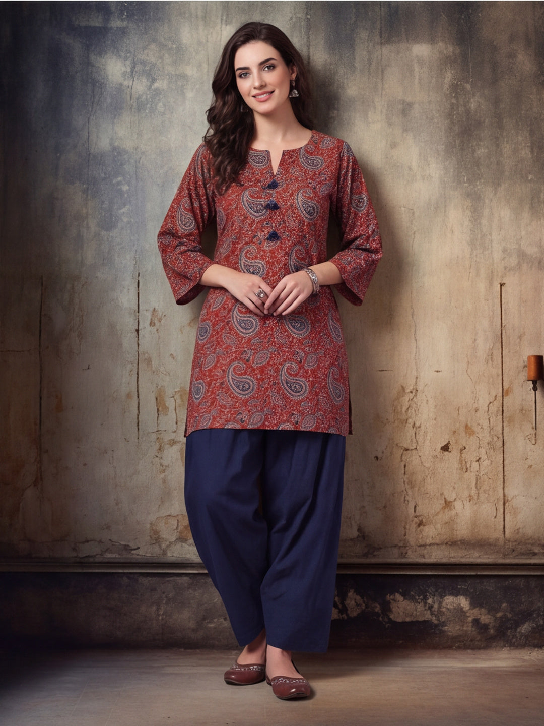 Women Straight Printed Pure Cotton Farshi Suit Sets