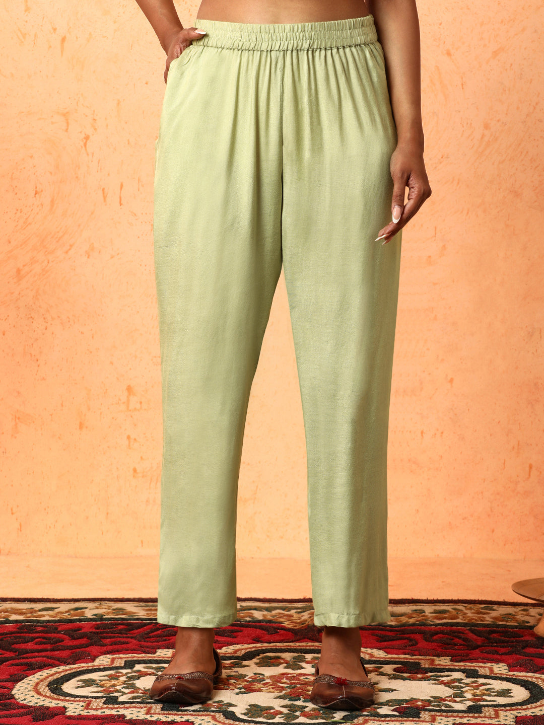 Floral Embroidered Straight Organza Kurta & Trousers Sets