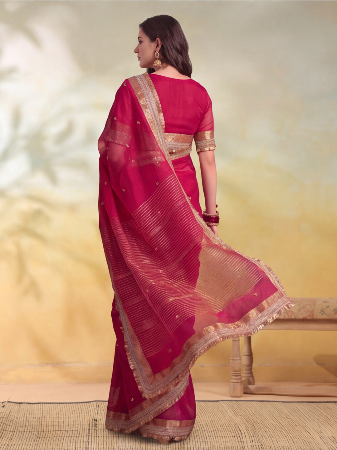 Ghungroo Saree With Unstitch Blouse