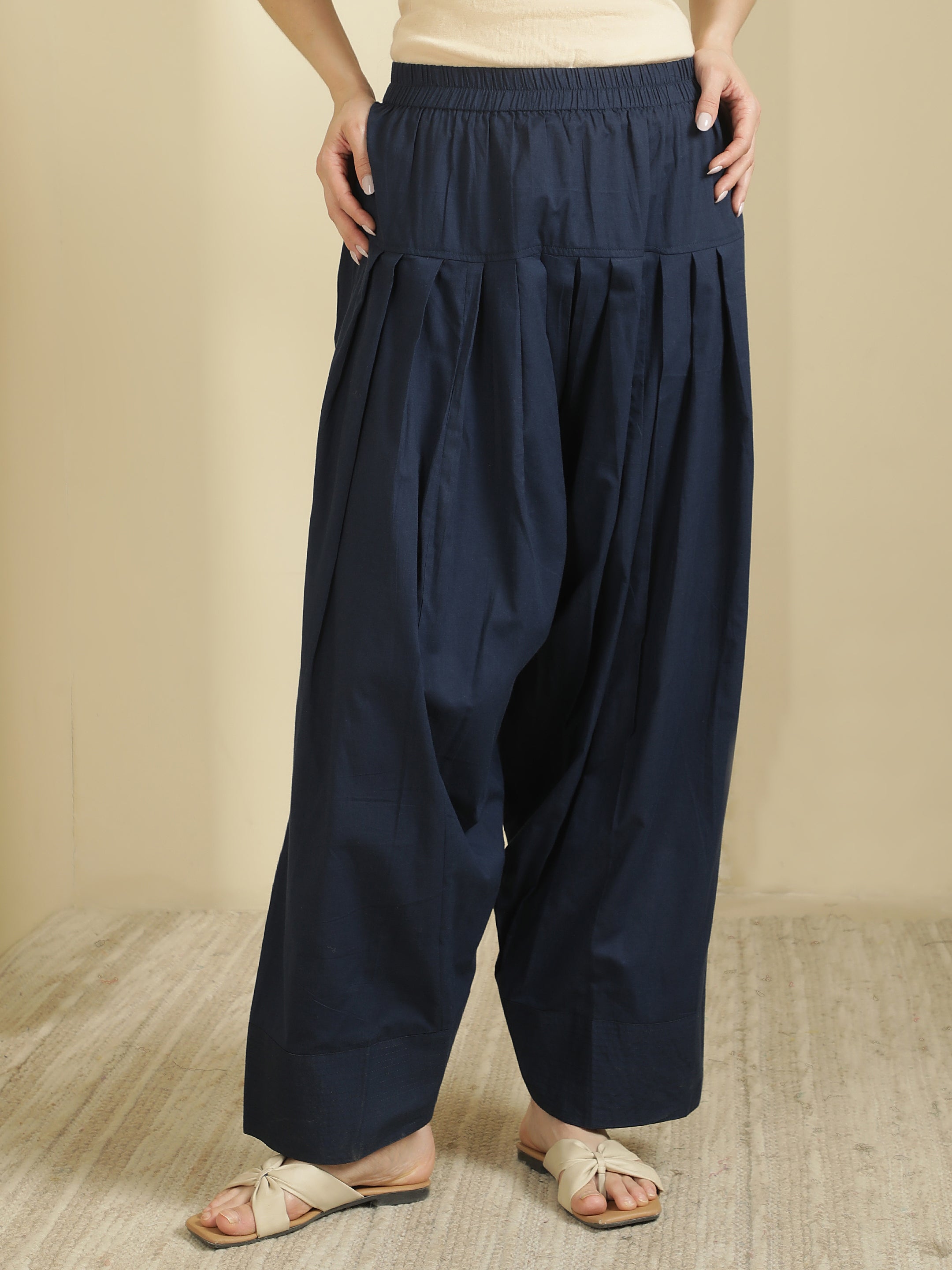 Women solid Loose fit cotton Farsi Salwar